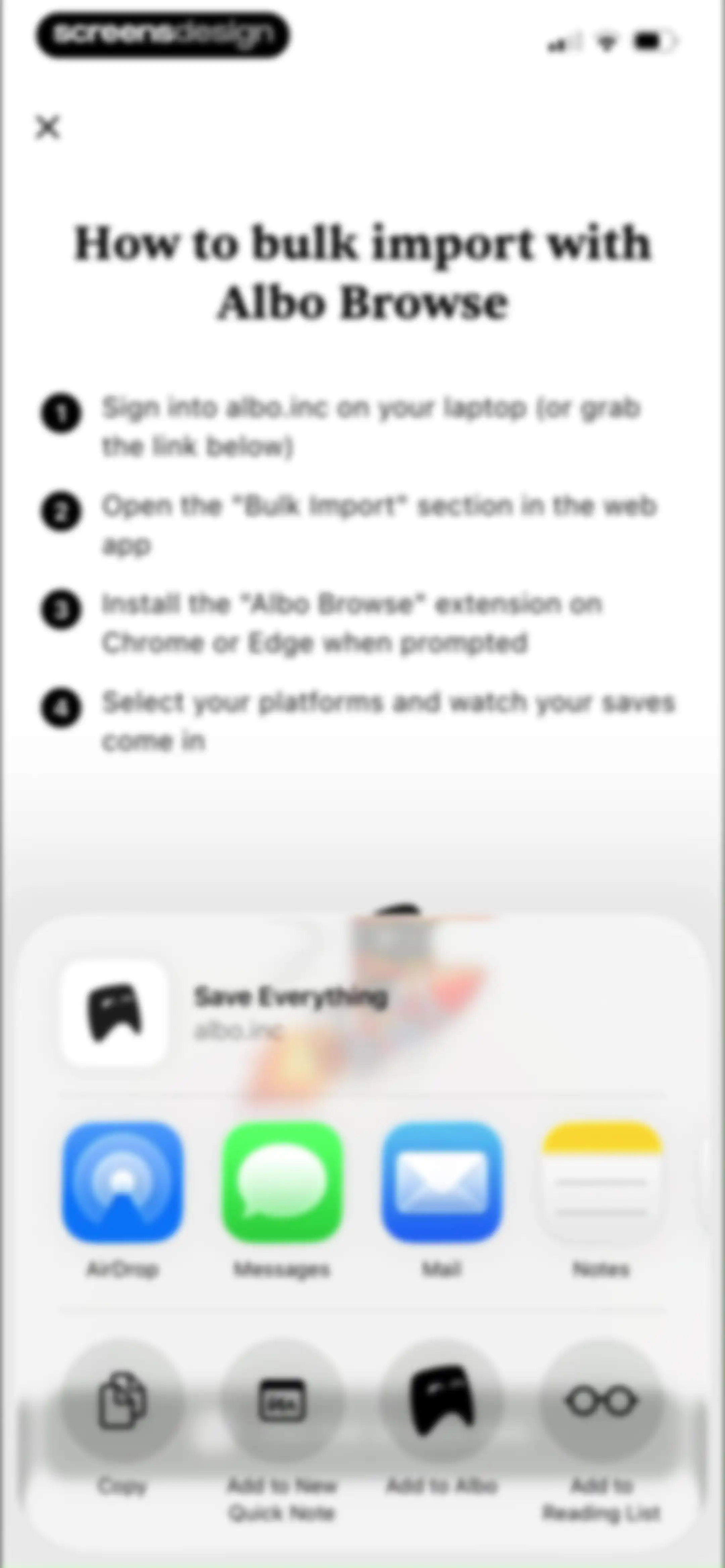Albo: Save & Organize screen 103