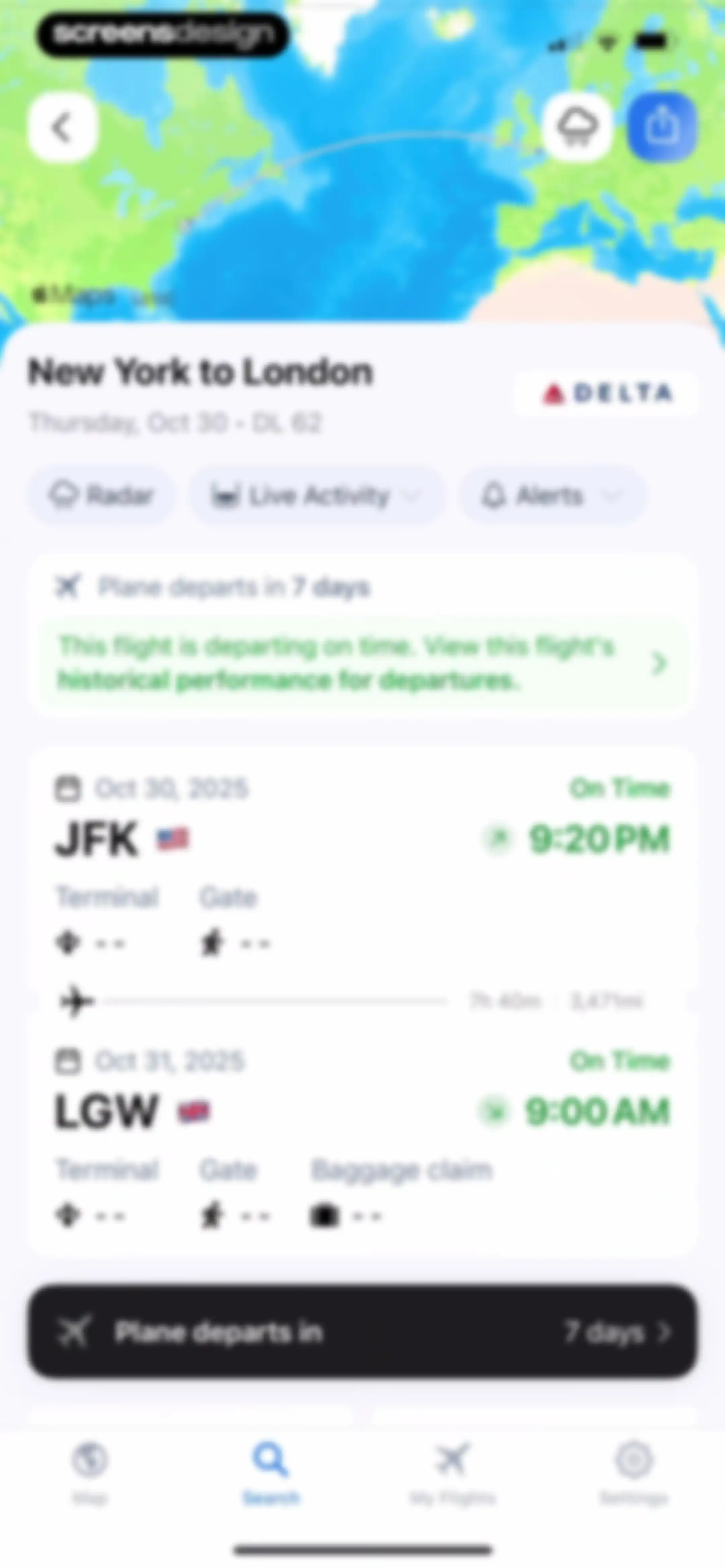 Flight Tracker + screen 28
