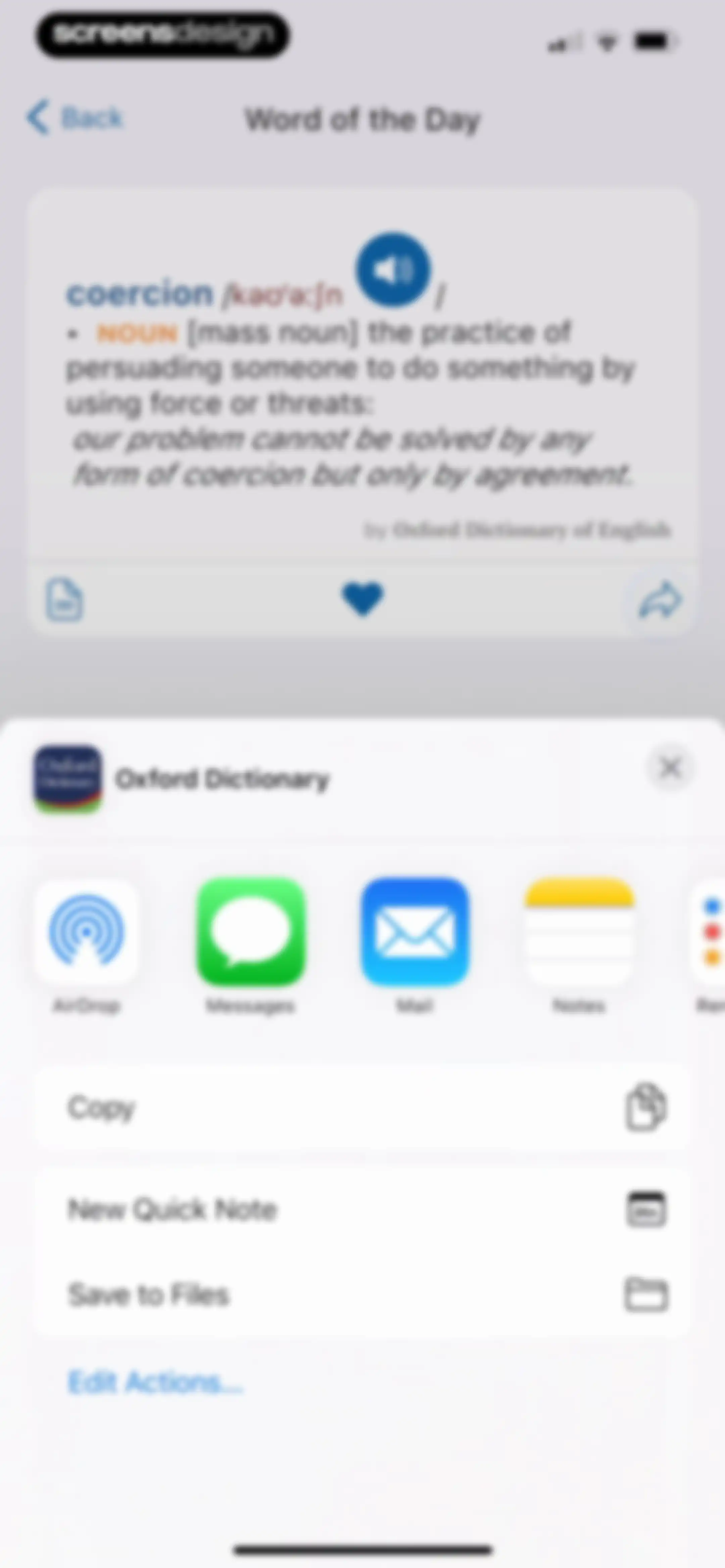 Oxford Dictionary & Thesaurus screen 19