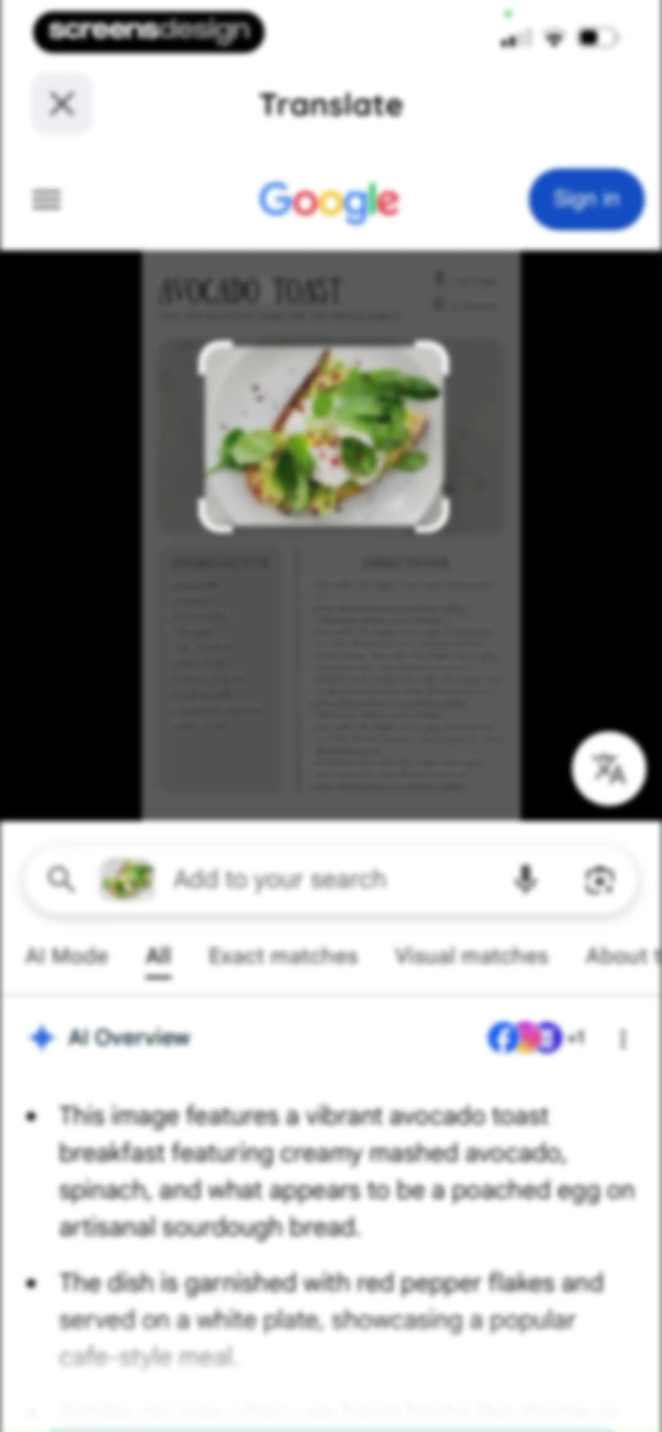 Lens: Translate & Image Search screen 28