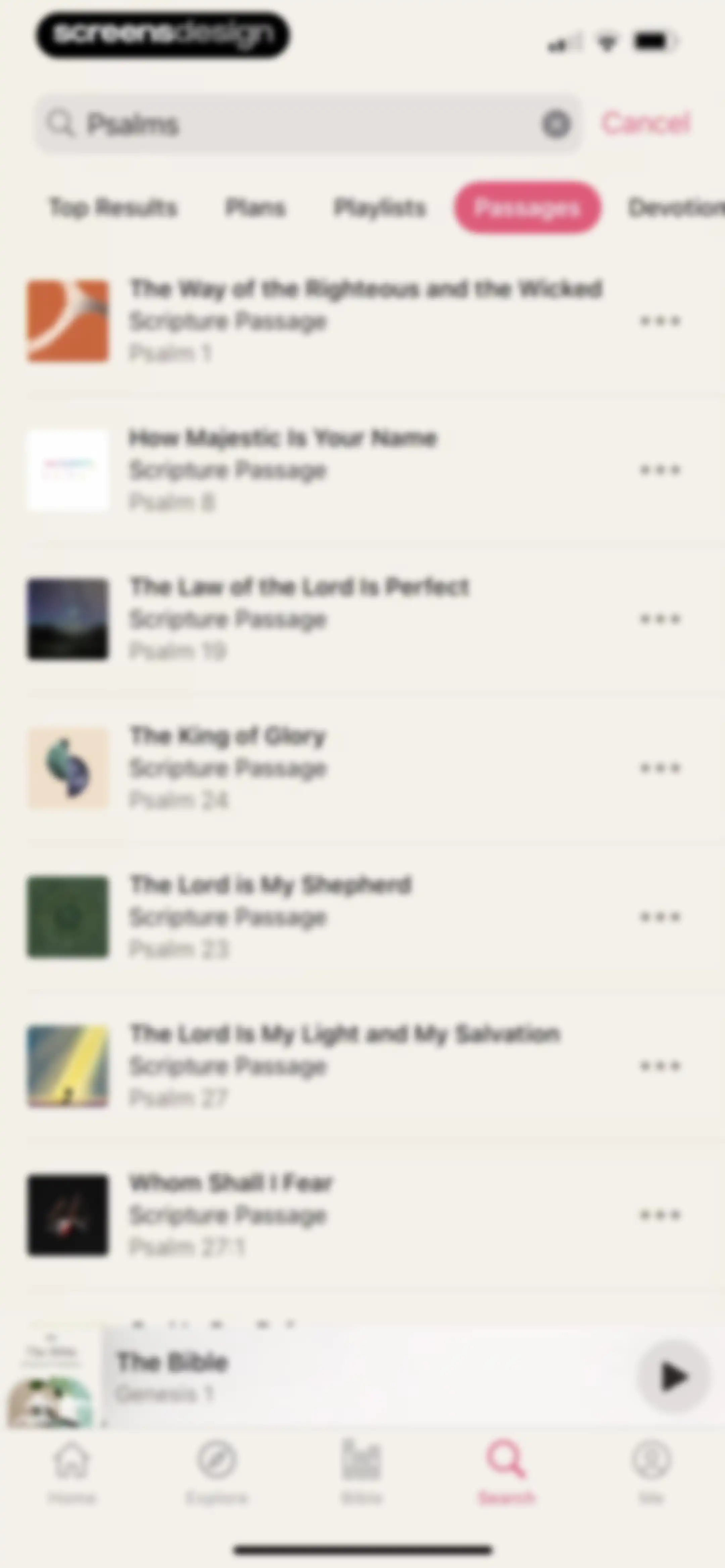 Dwell: Audio Bible screen 85