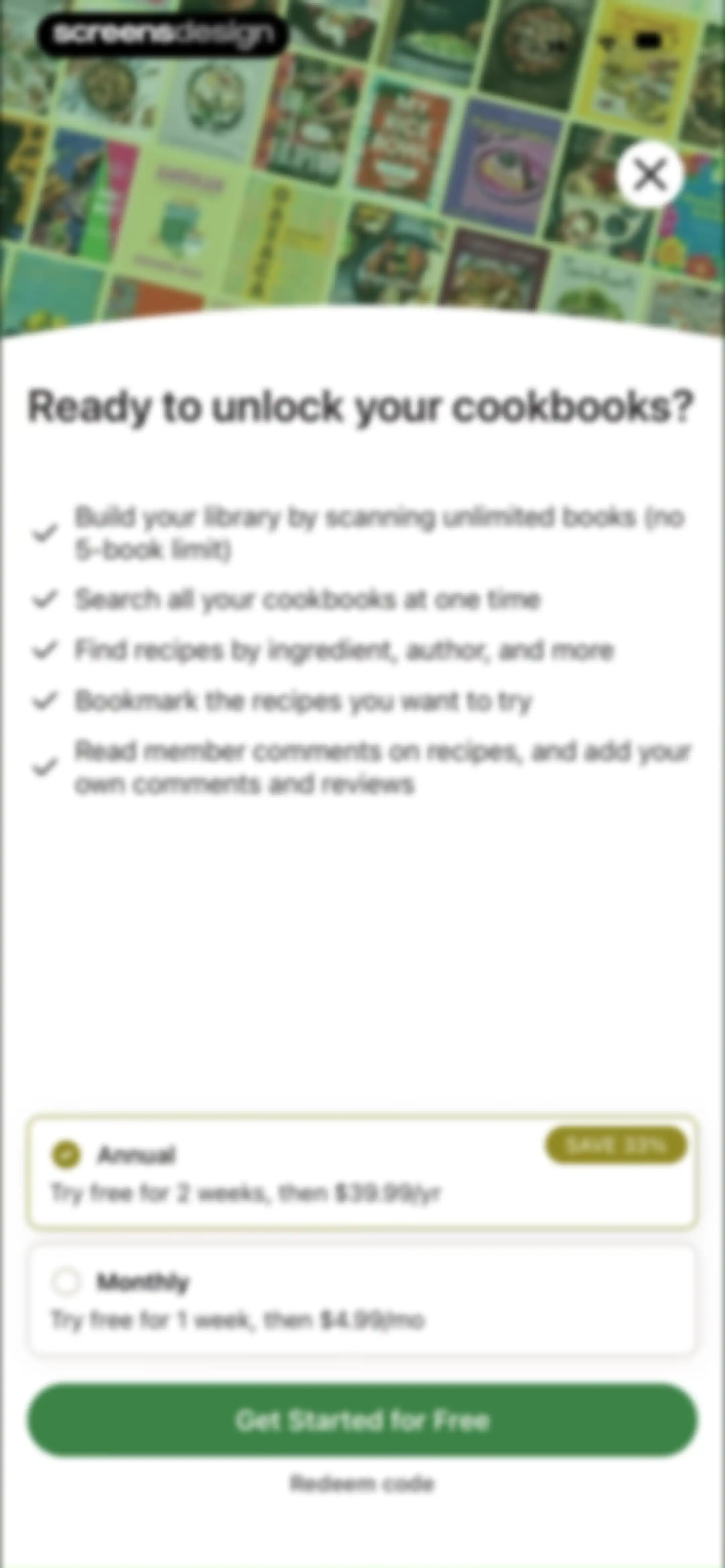 CookShelf: Search Cookbooks screen 17