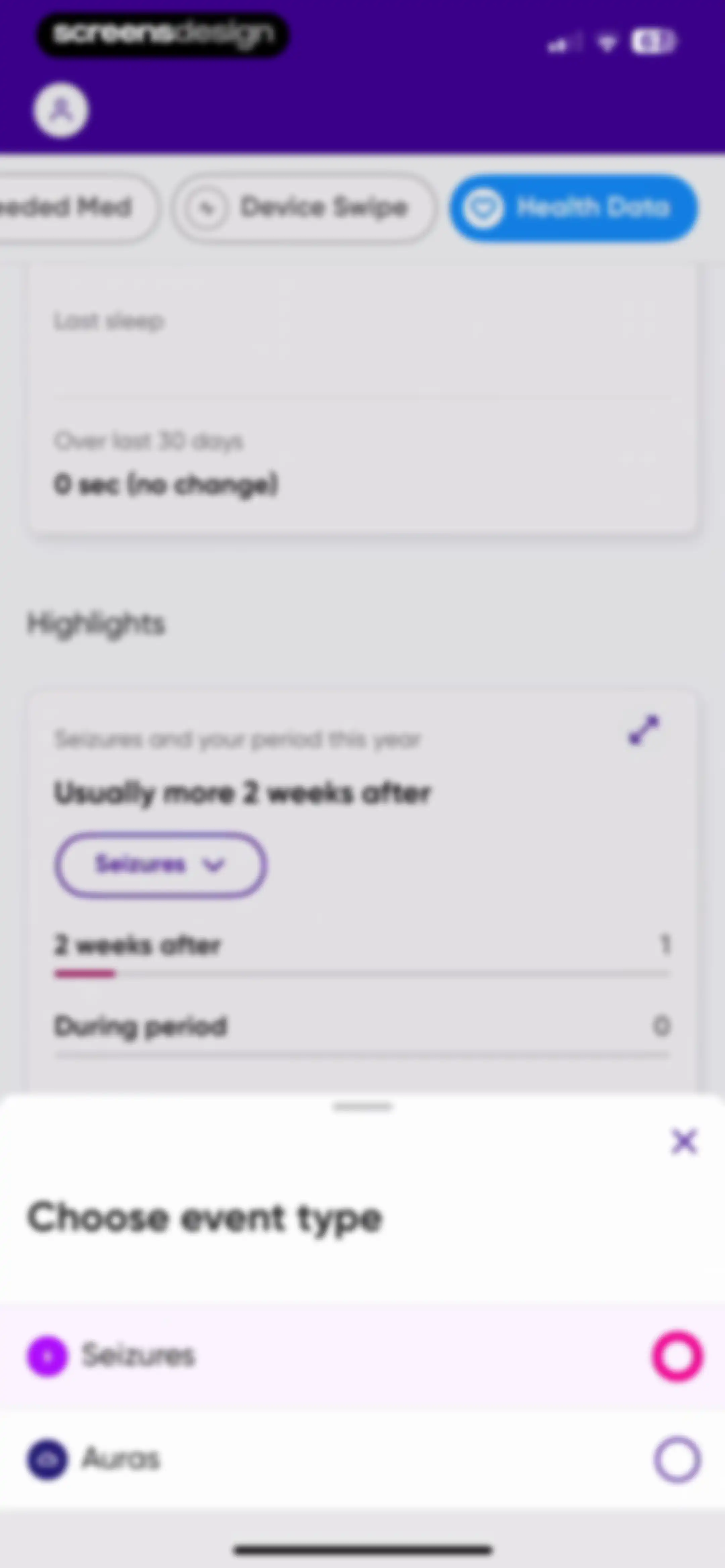 Epsy: Seizure Log for Epilepsy screen 68