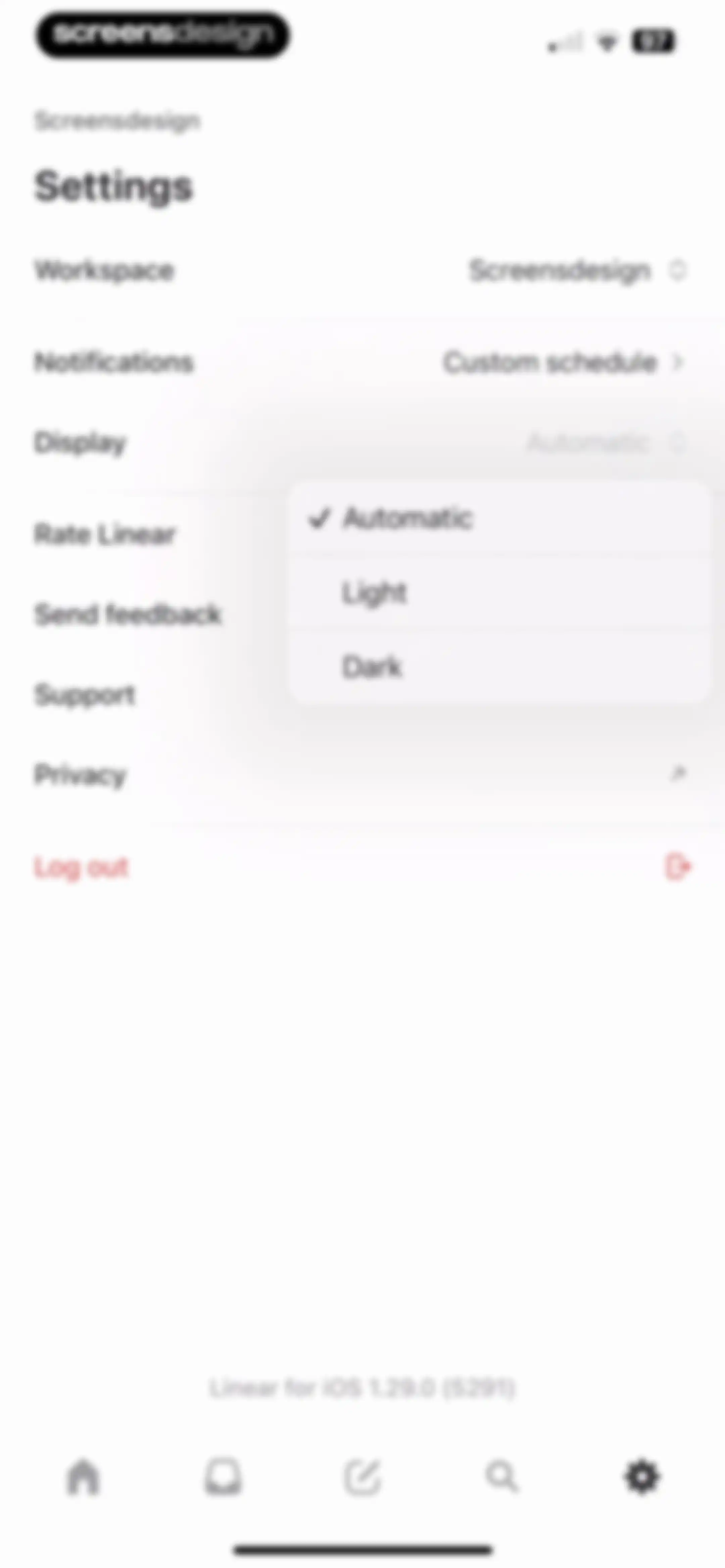 Linear Mobile screen 84