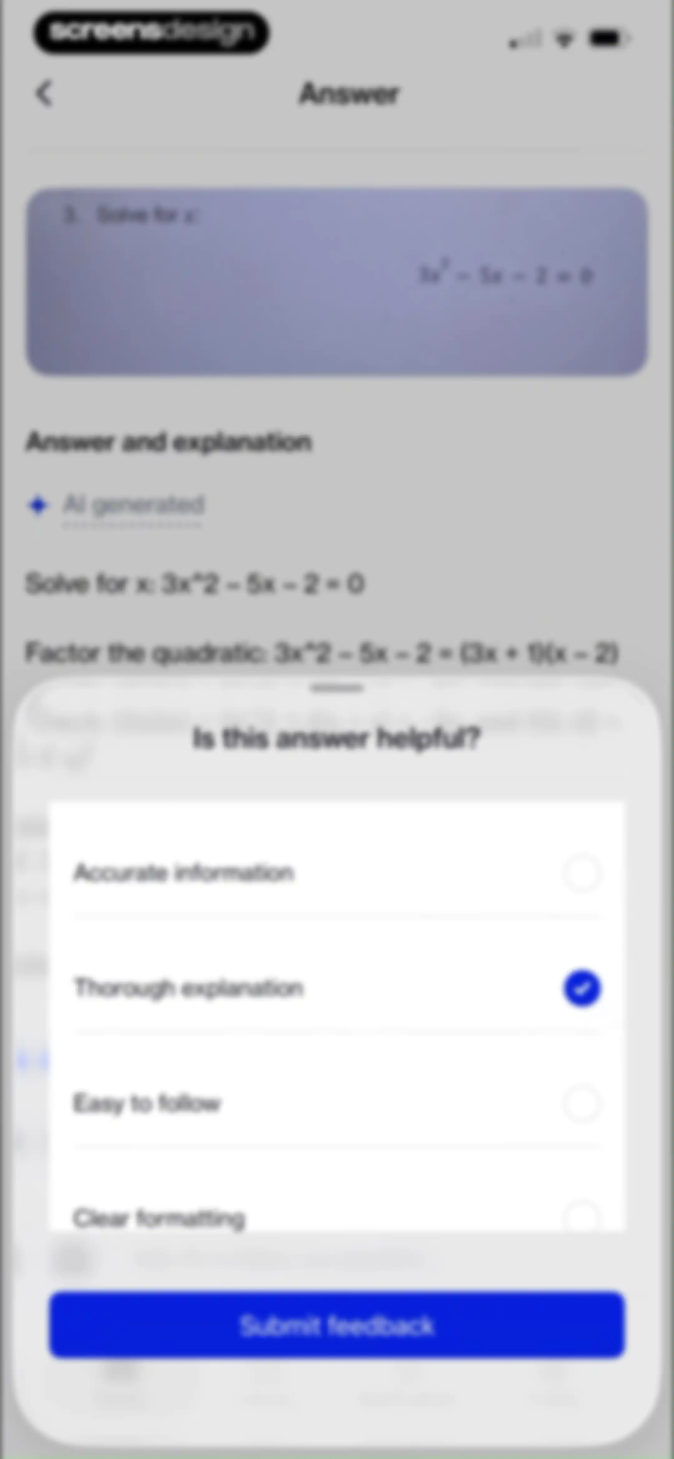 Course Hero: AI Homework Help screen 16