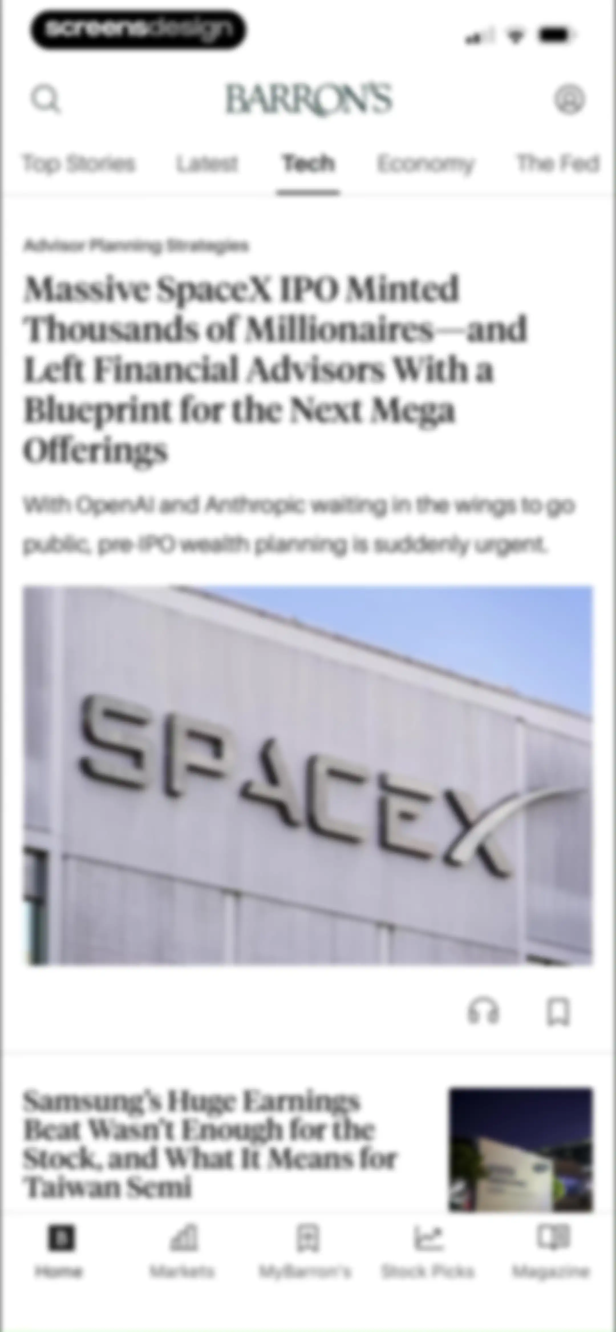 Barron’s - Investing Insights screen 24