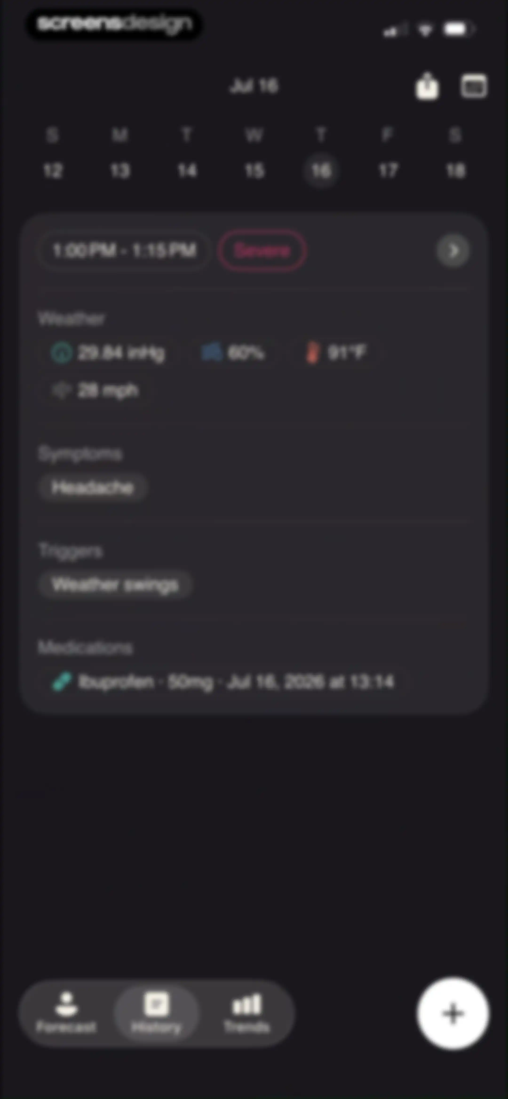 Relief - Migraine Tracker screen 62