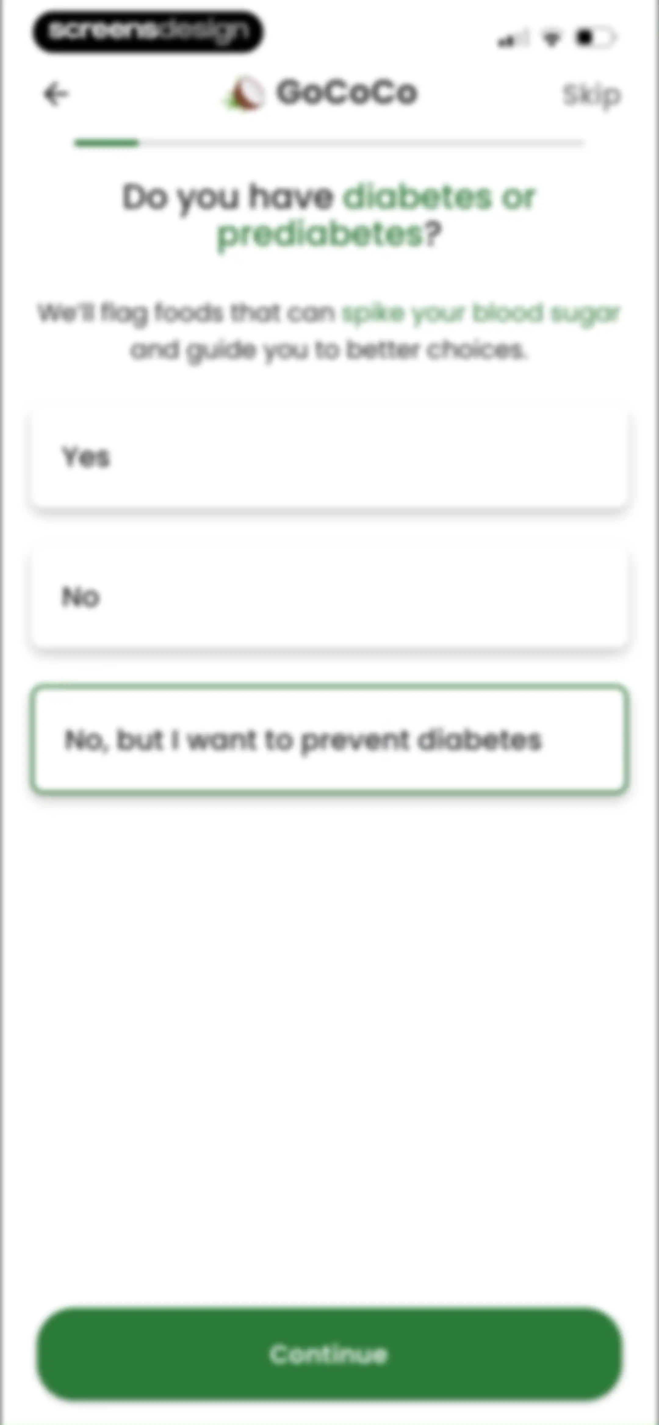 Diabetes food tracker - Gococo screen 11