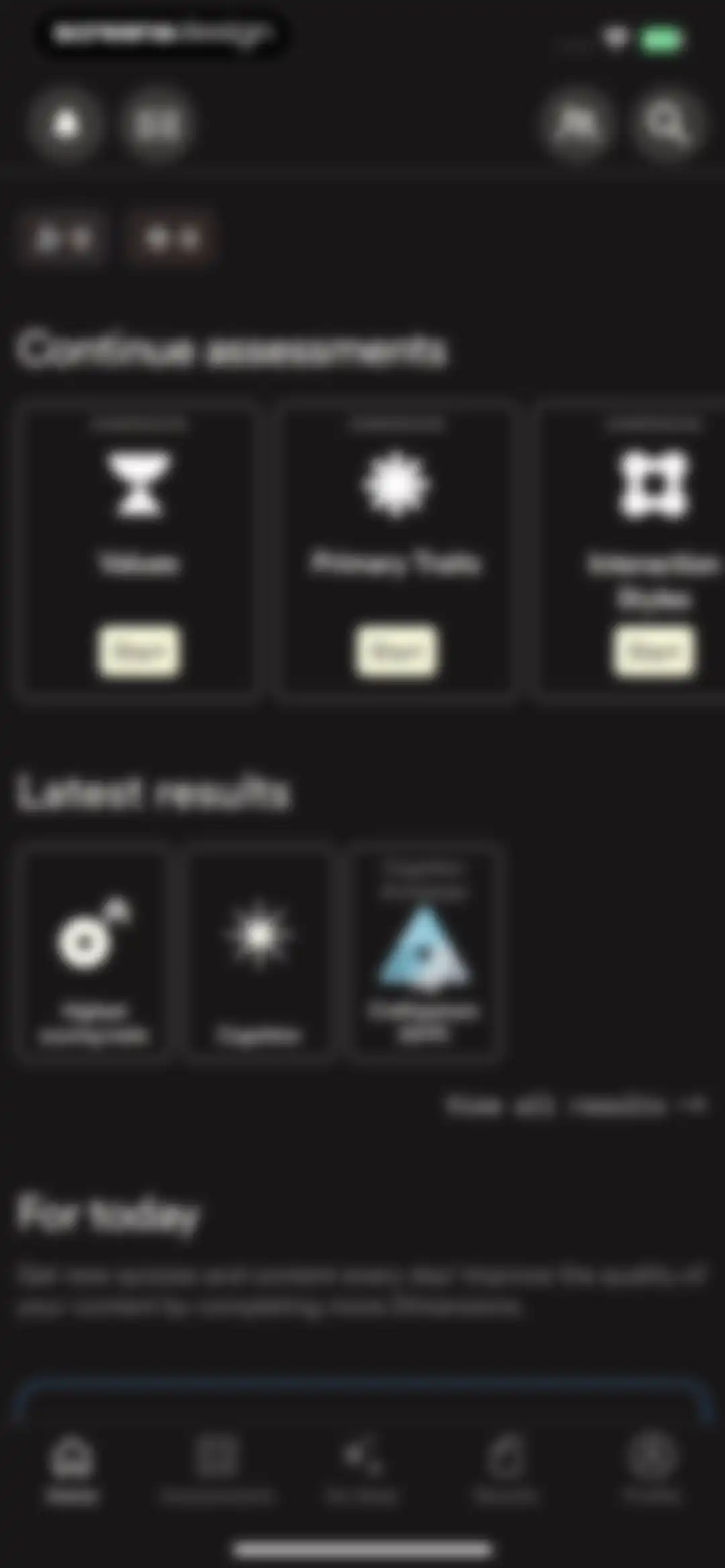 Dimensional: Personality Test screen 63