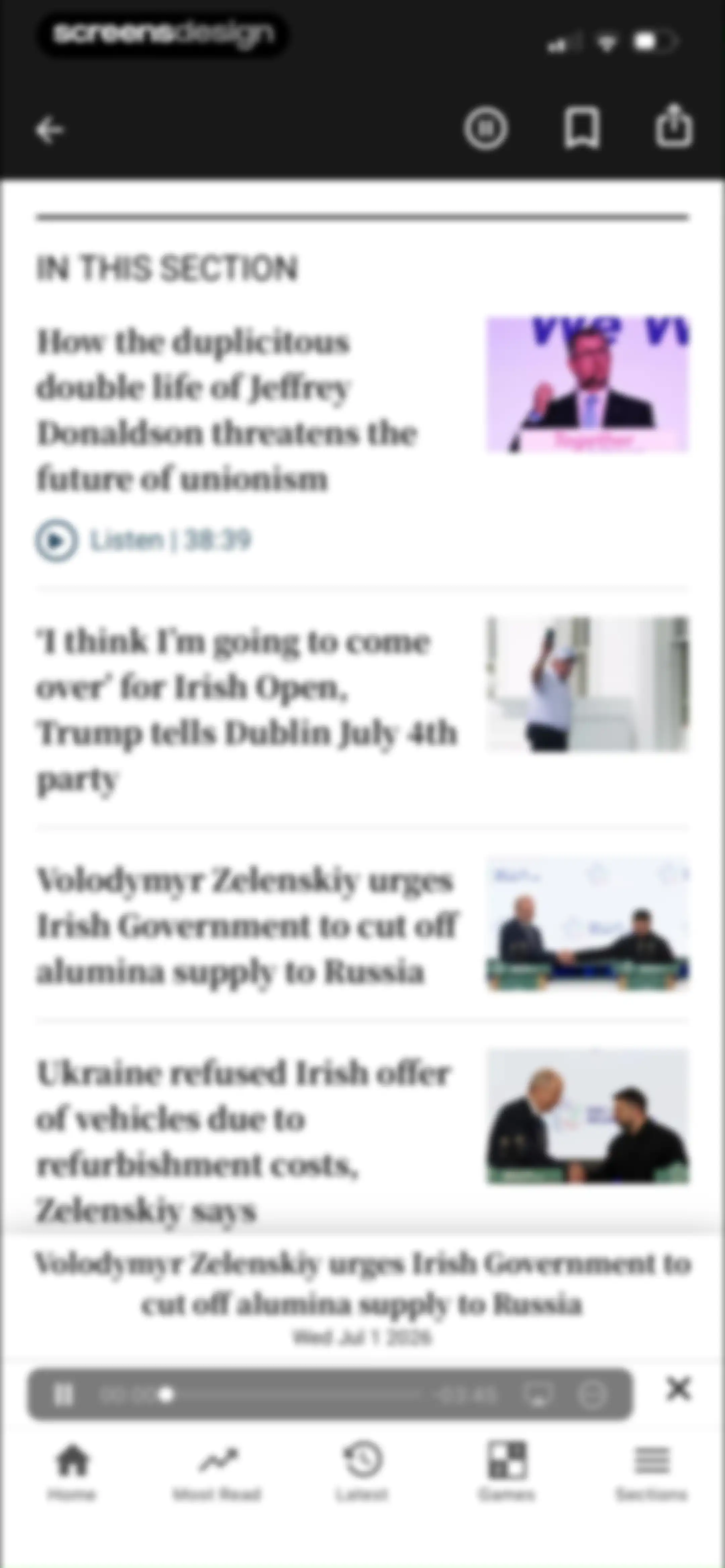 The Irish Times screen 22