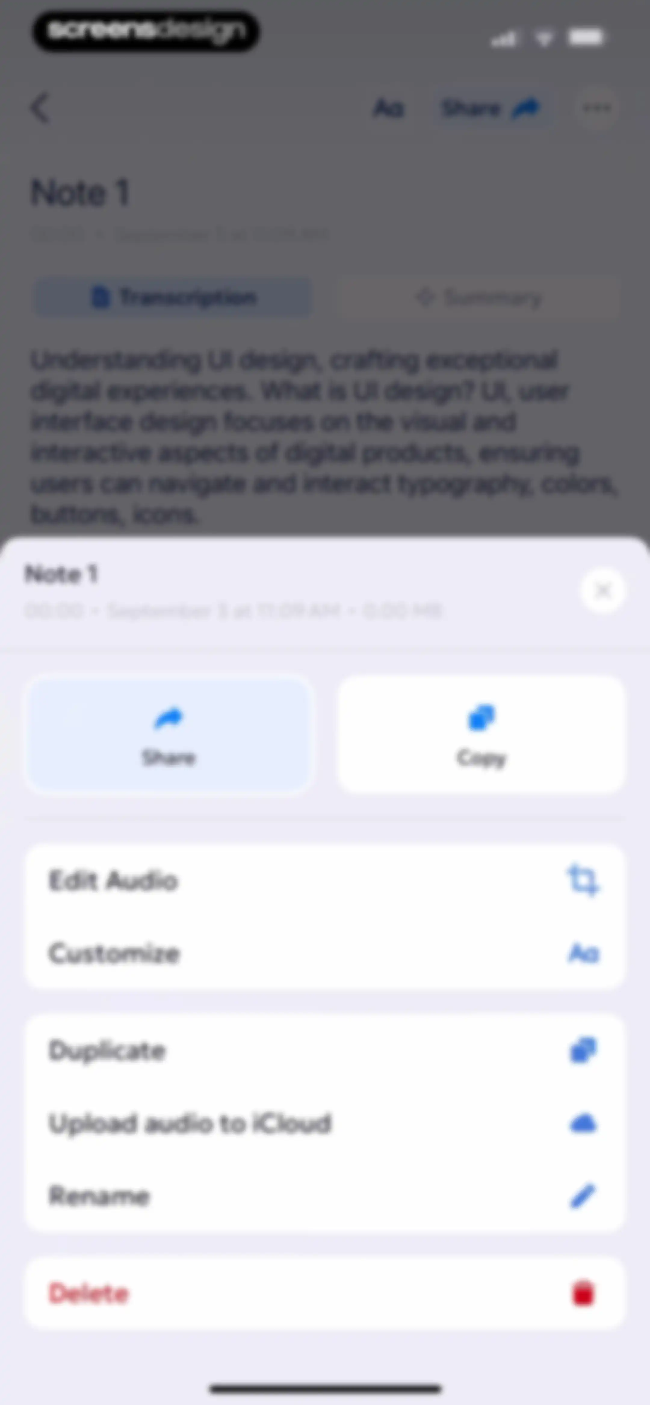 AI Summary - Meeting Notes screen 35