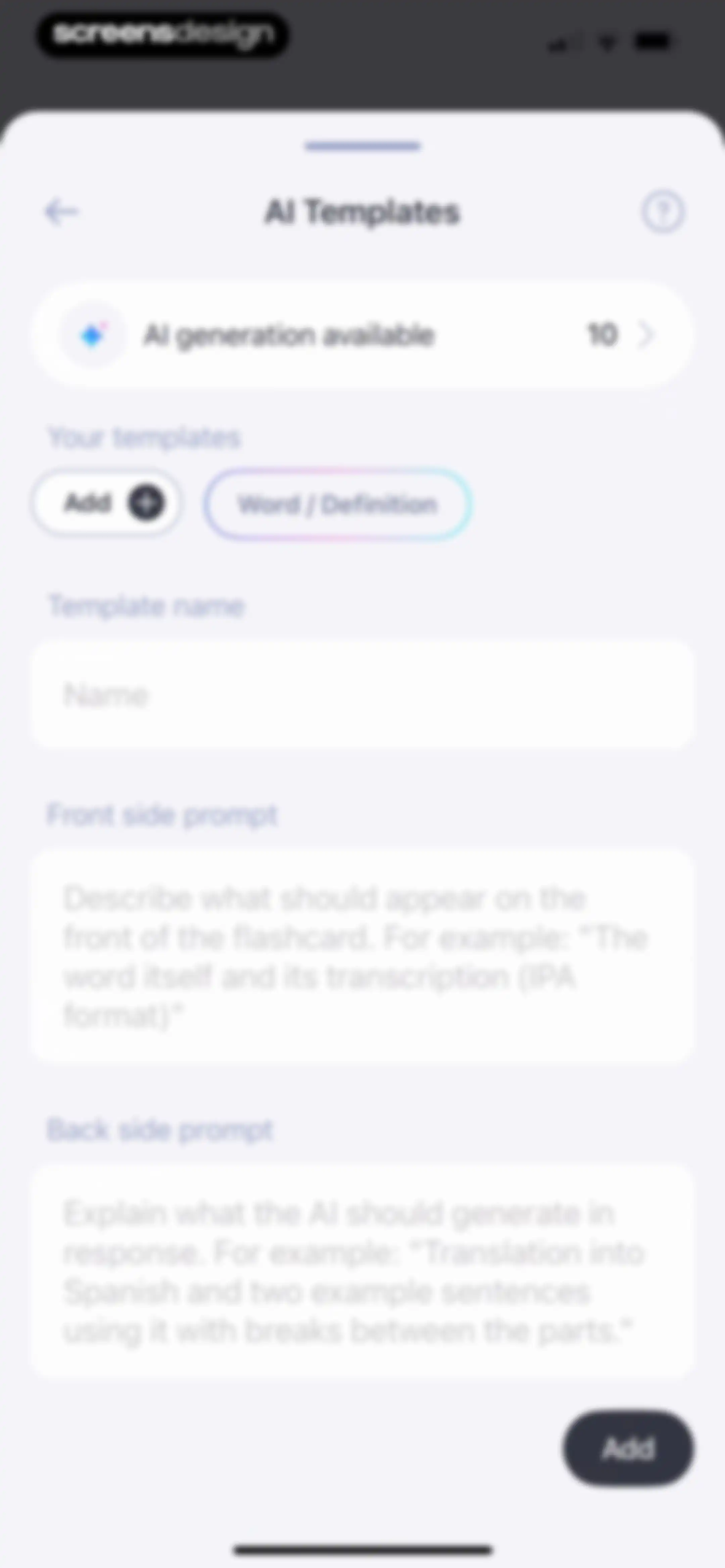 Cogni: Flashcards Learning screen 18