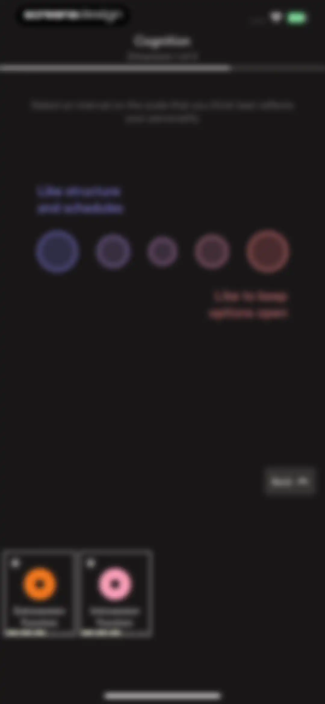 Dimensional: Personality Test screen 38