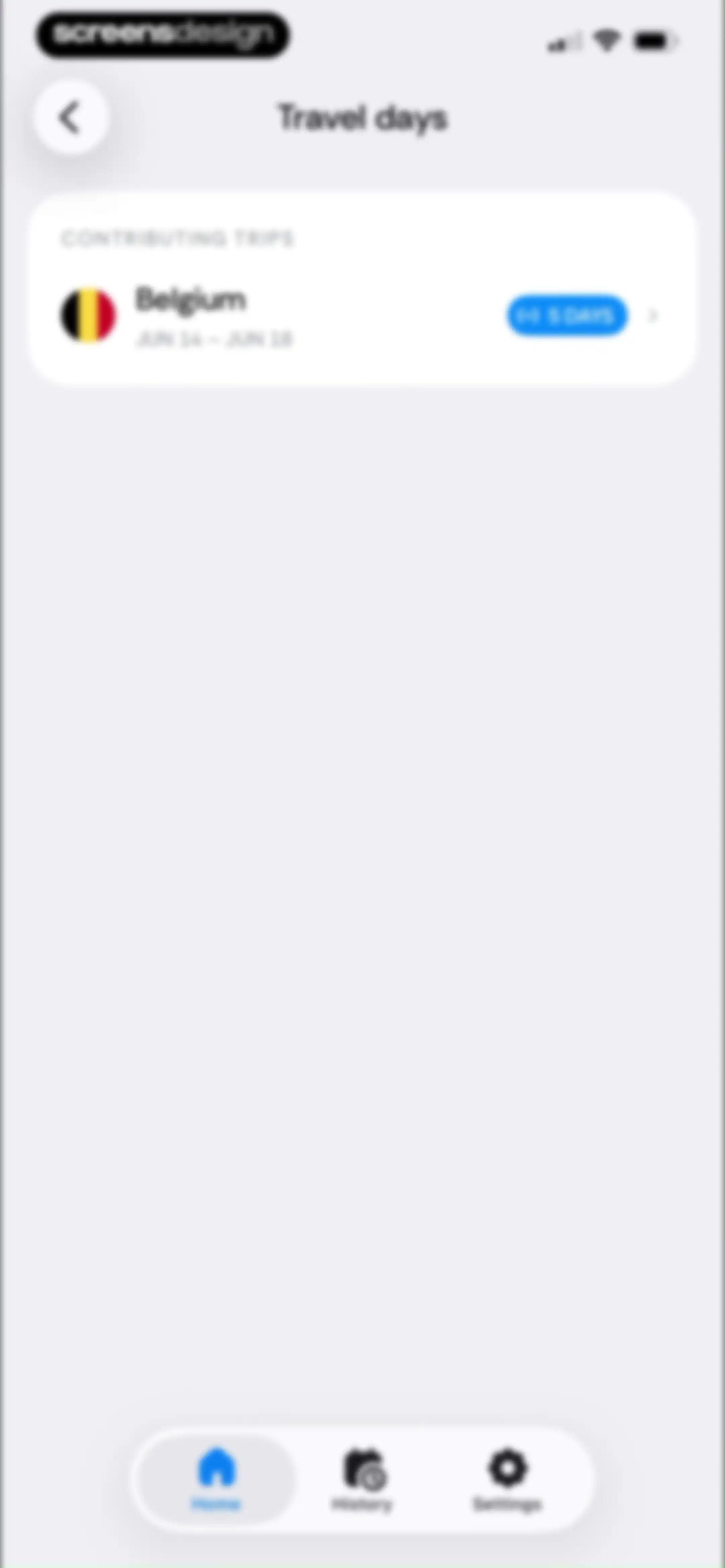 Country Days Tracker: Bounded screen 64