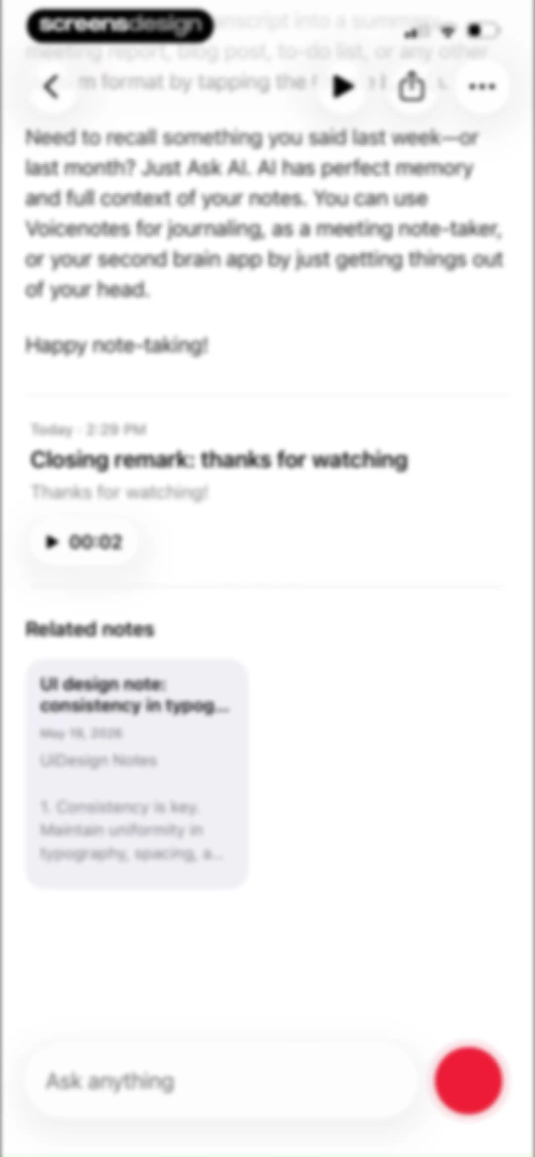 Voicenotes AI Notes & Meetings screen 35