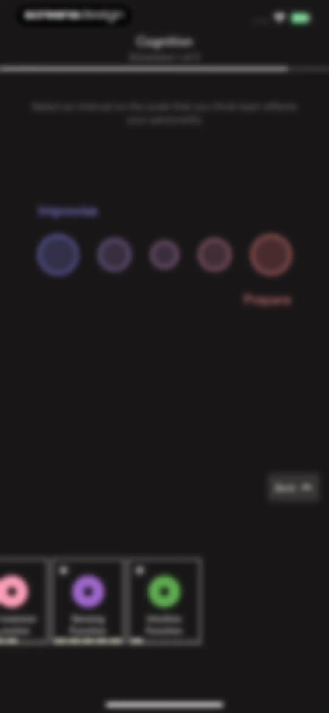 Dimensional: Personality Test screen 42