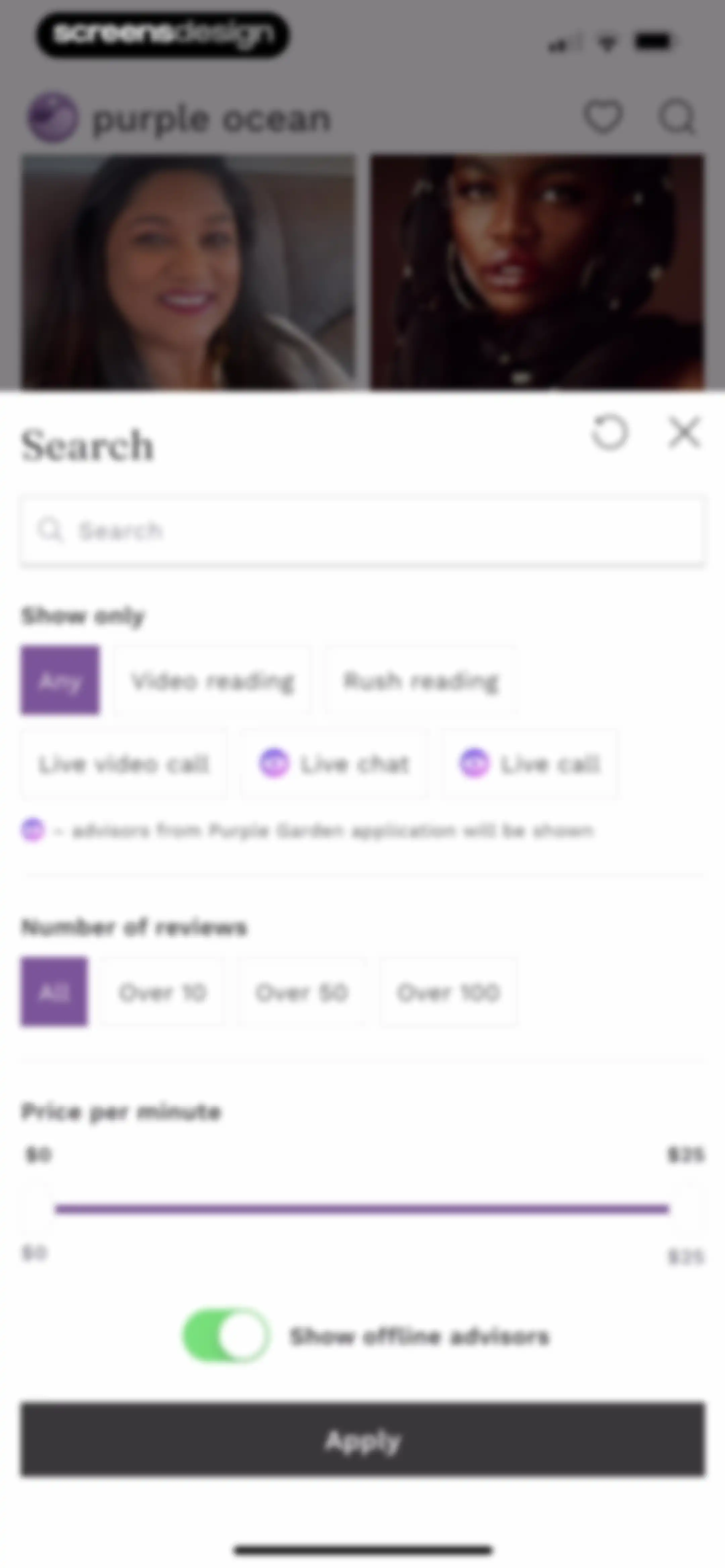 Purple Ocean Psychic Reading screen 31