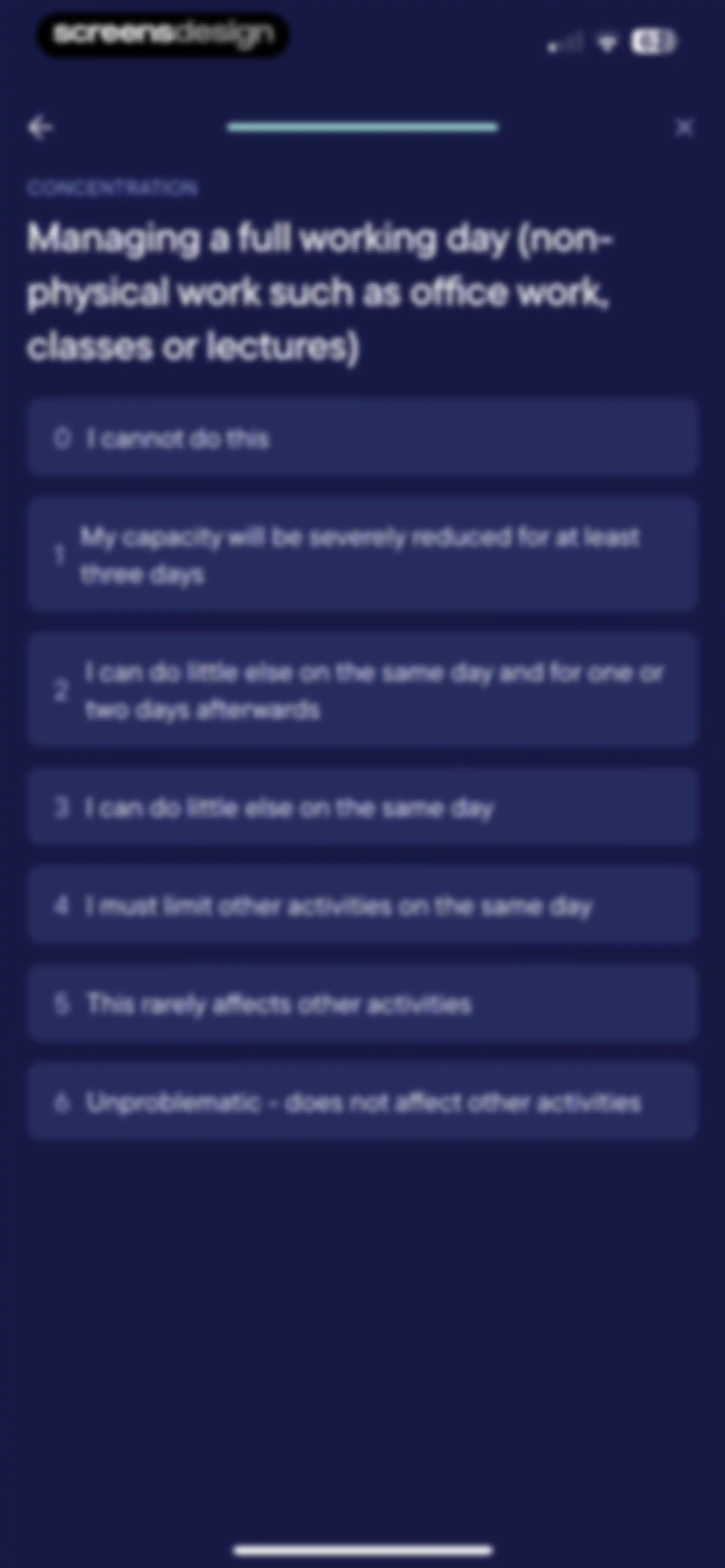 Visible: Pacing for illness screen 88