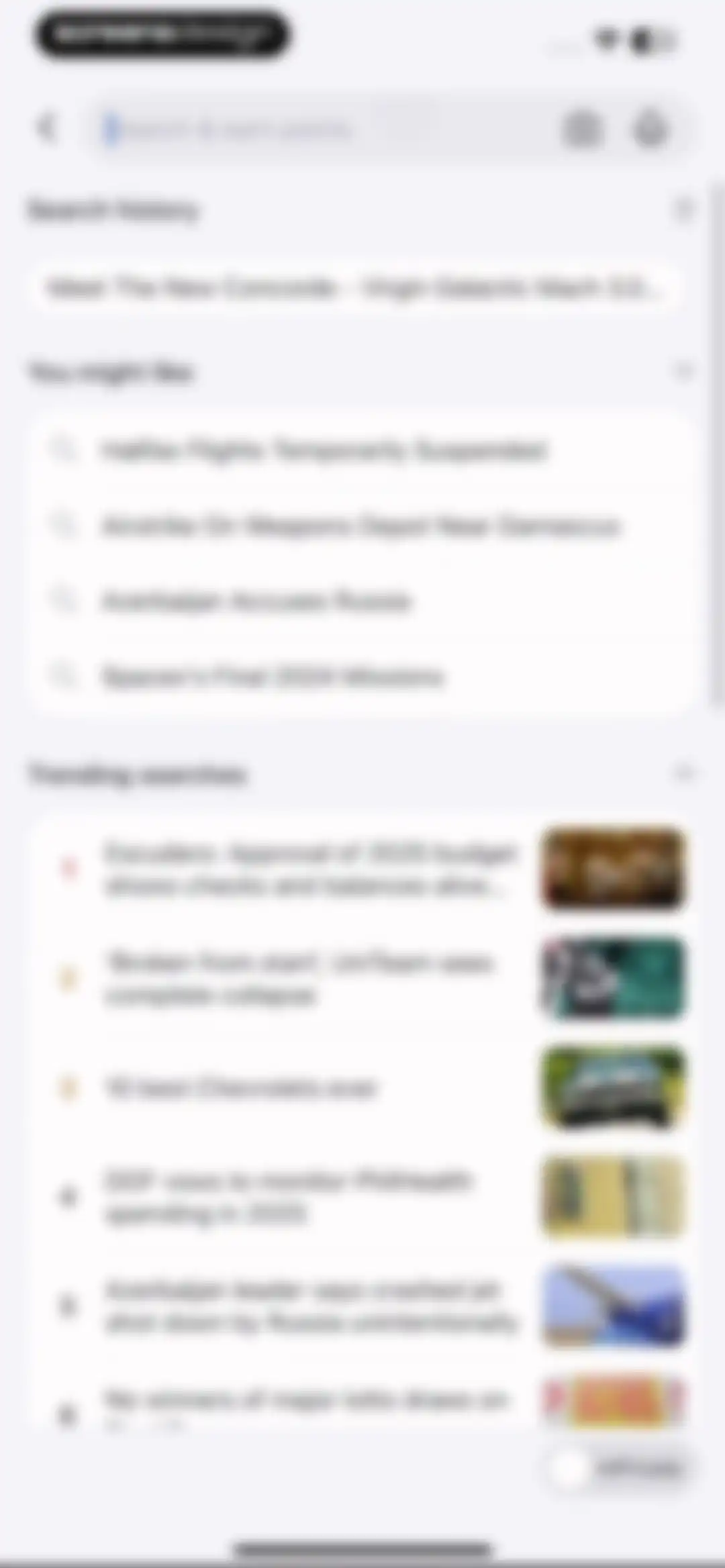 Microsoft Bing Search screen 169