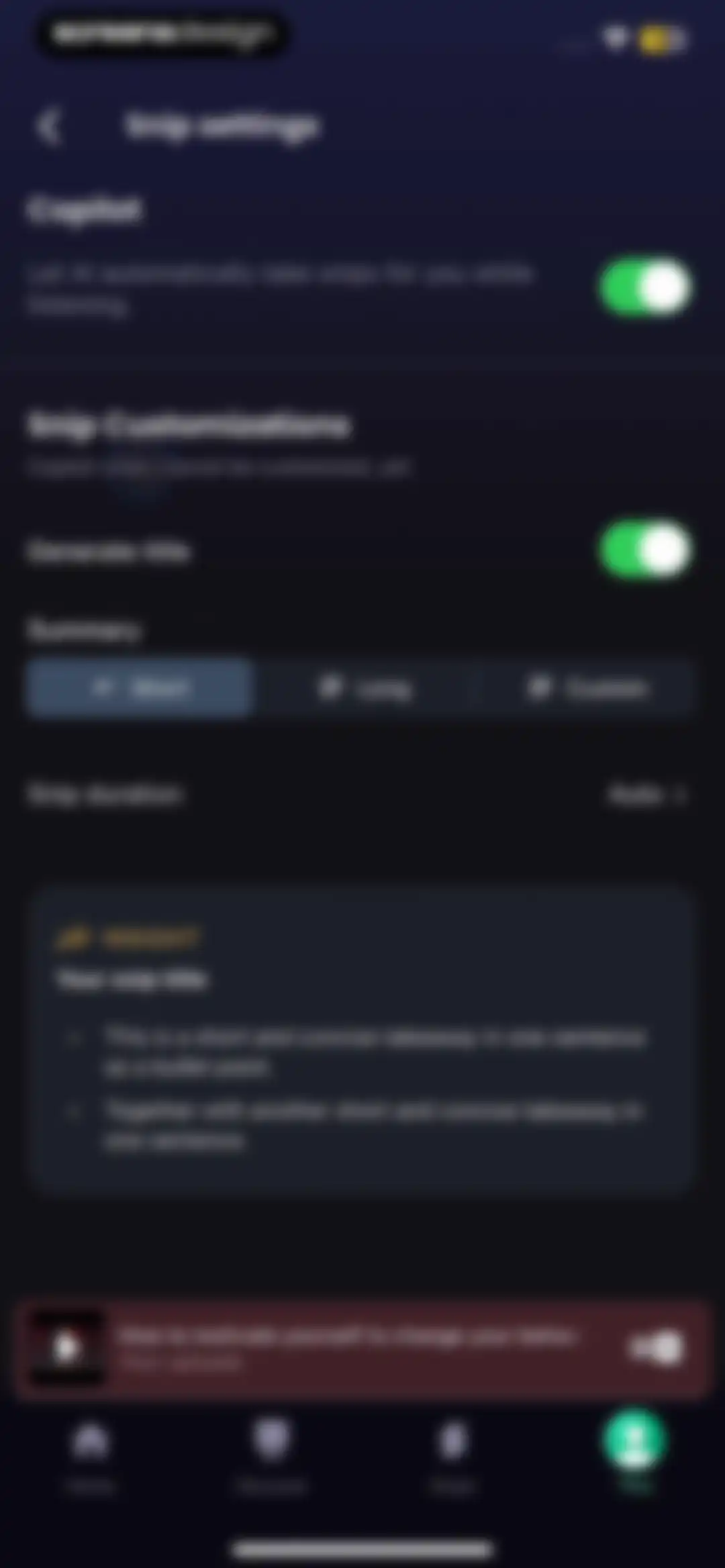 Snipd | AI Podcast Player screen 166