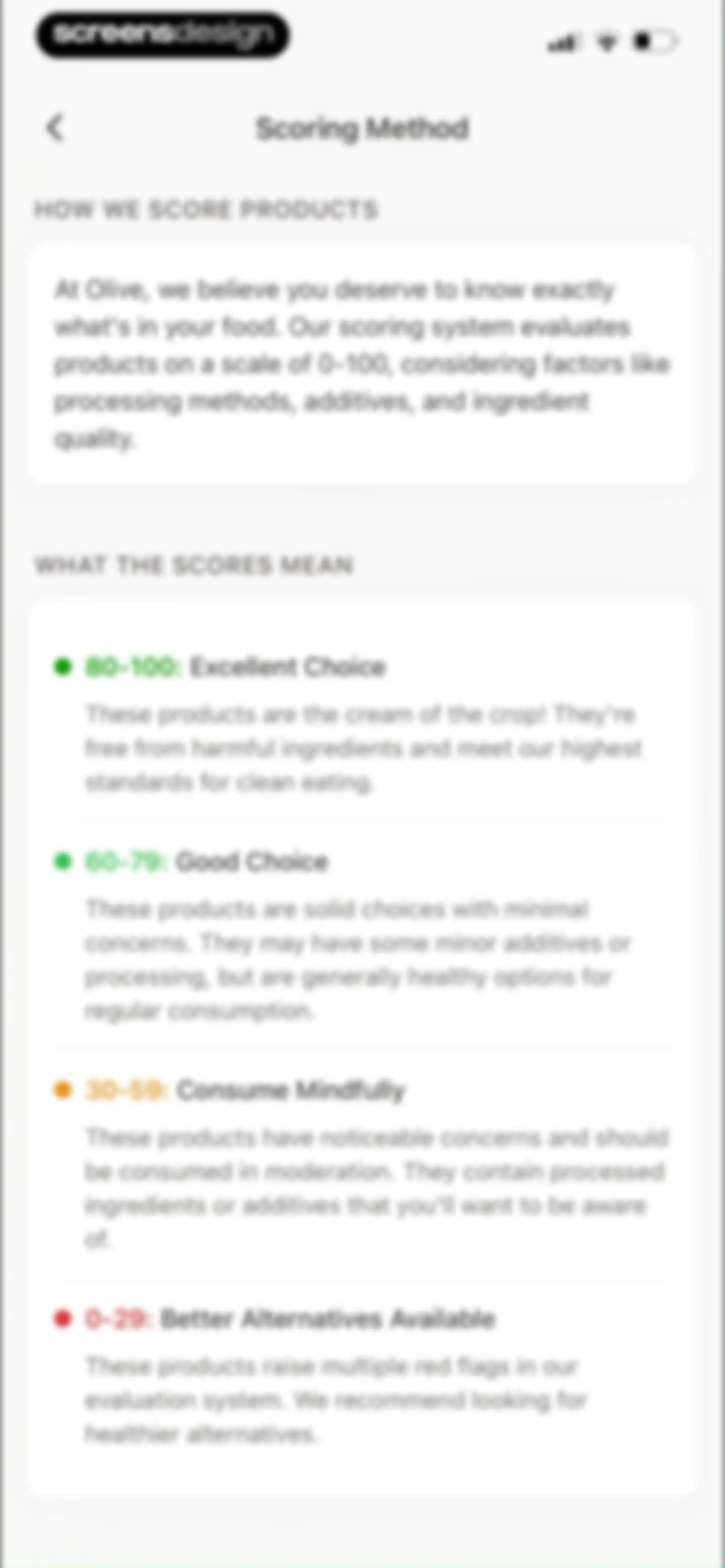Olive: Food & Cosmetic Scanner screen 70