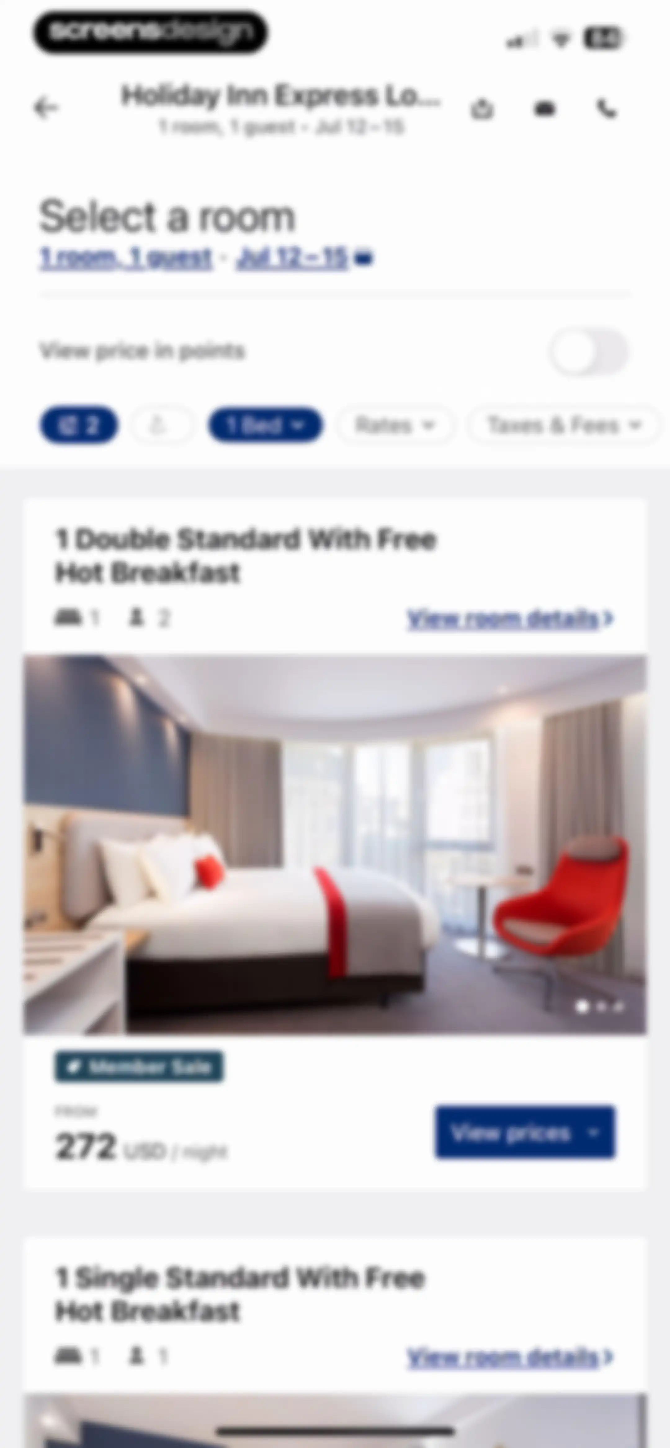 IHG One Rewards: Book Hotels screen 130