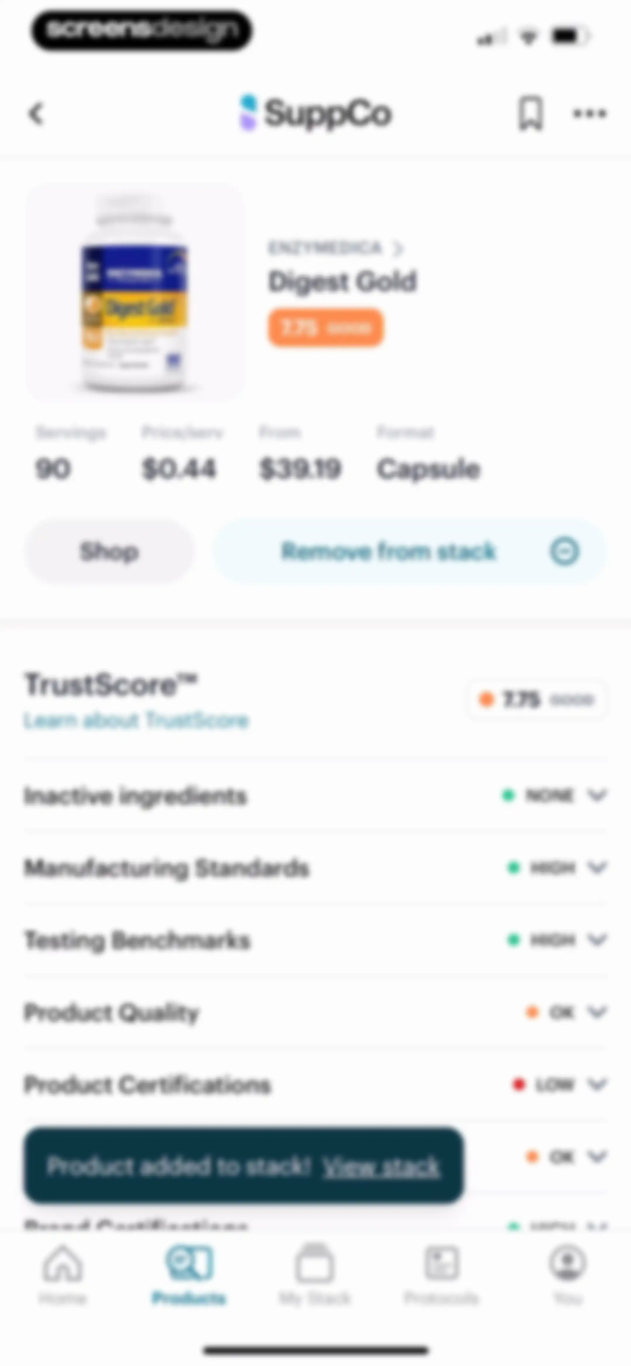 SuppCo: Supplement Scanner screen 73