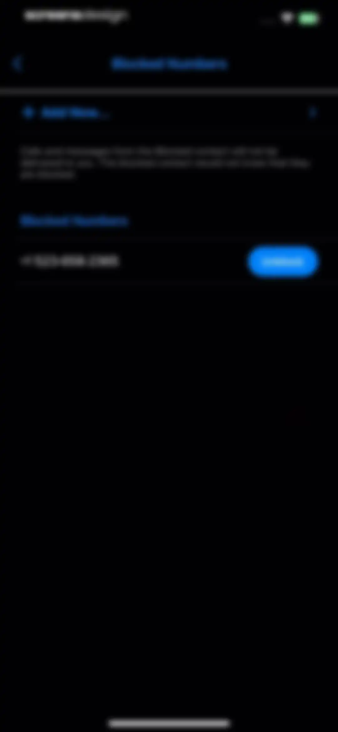 Second Phone Number' screen 41