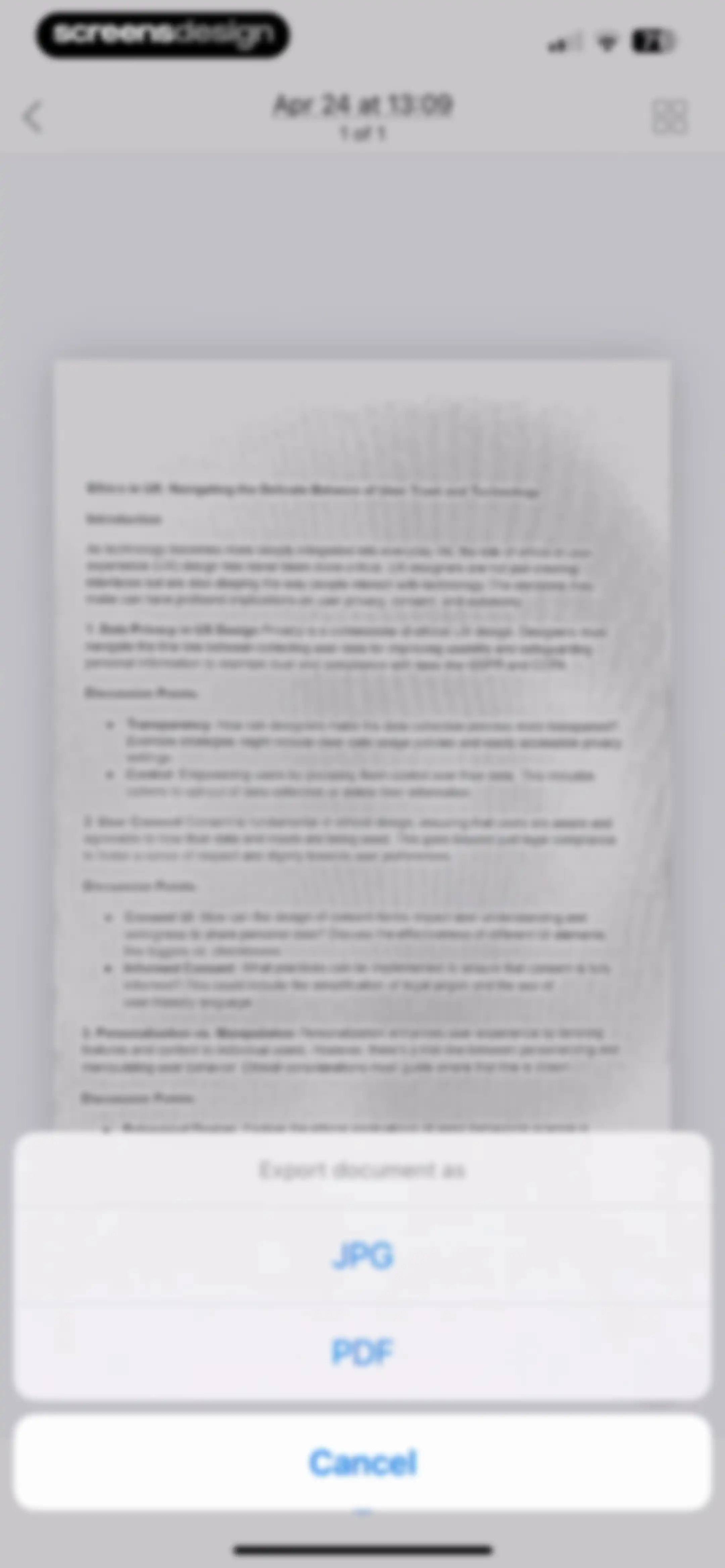 Scanner App. JPG, Photo to PDF screen 33