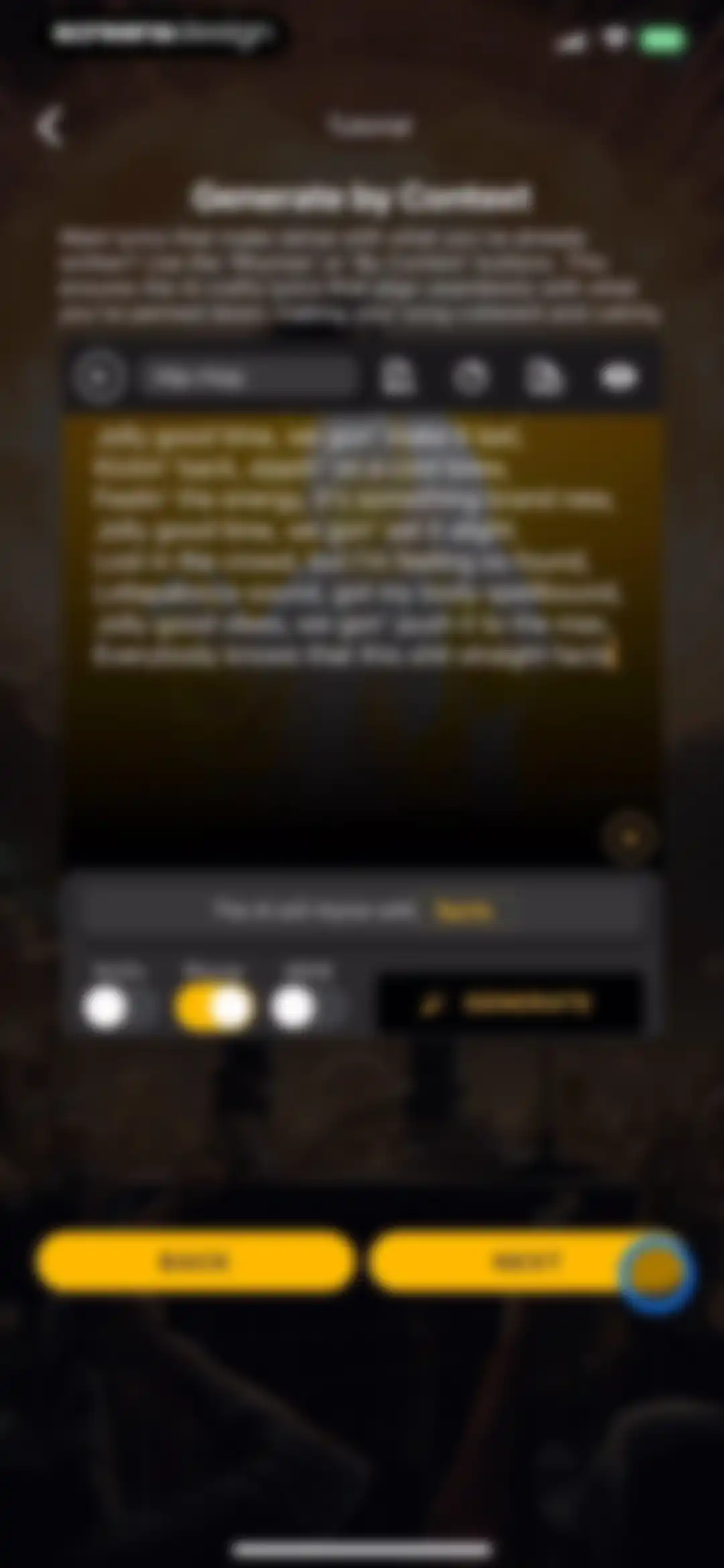 GhostWriter AI Lyrics screen 11