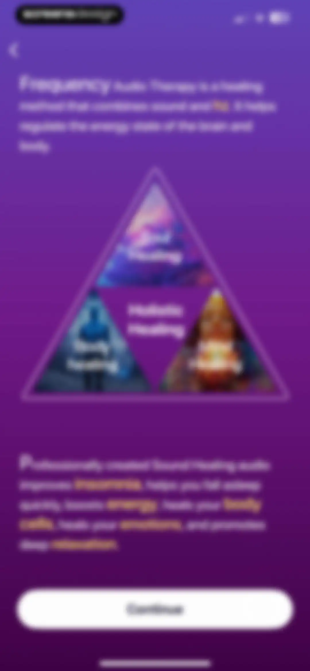 Frequency: Healing Sounds screen 2