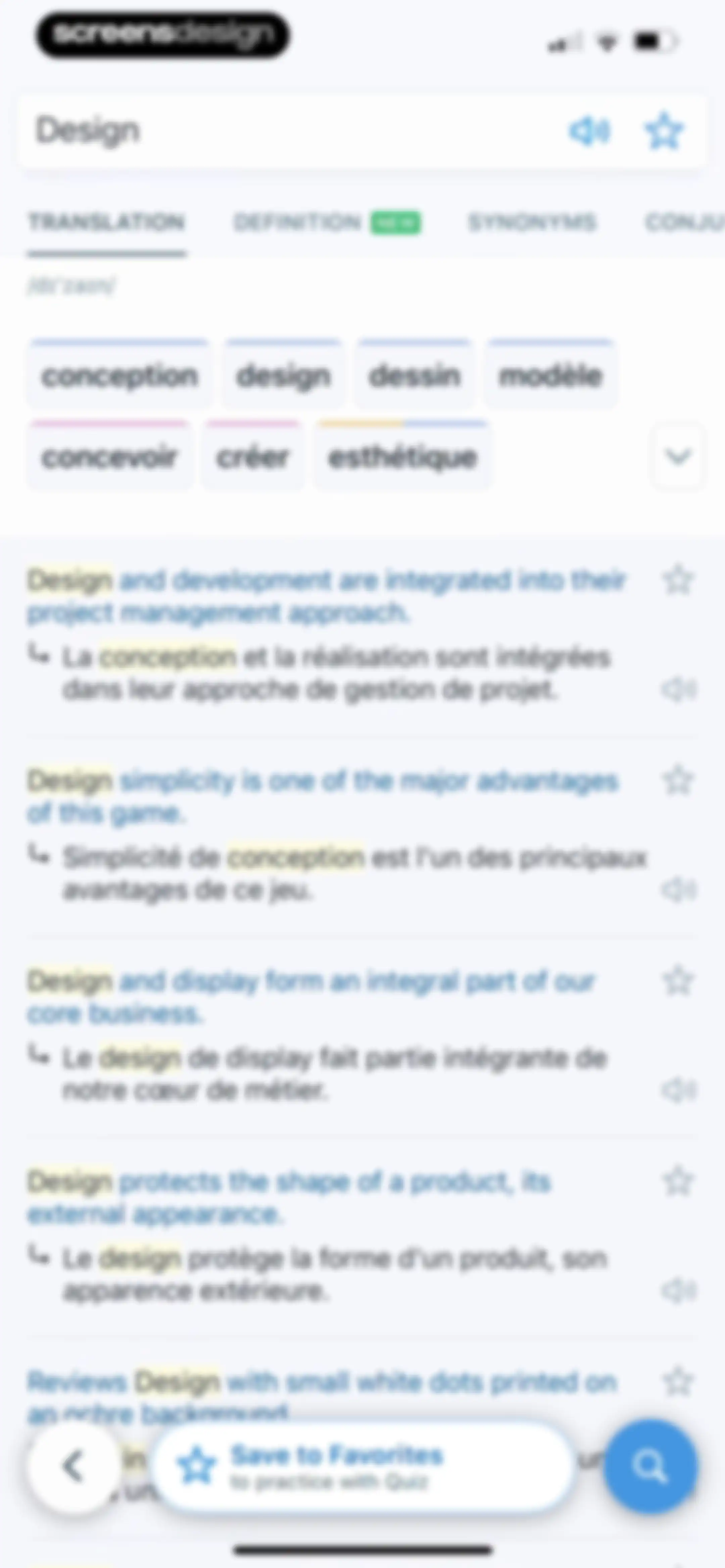 Reverso translate and learn screen 19
