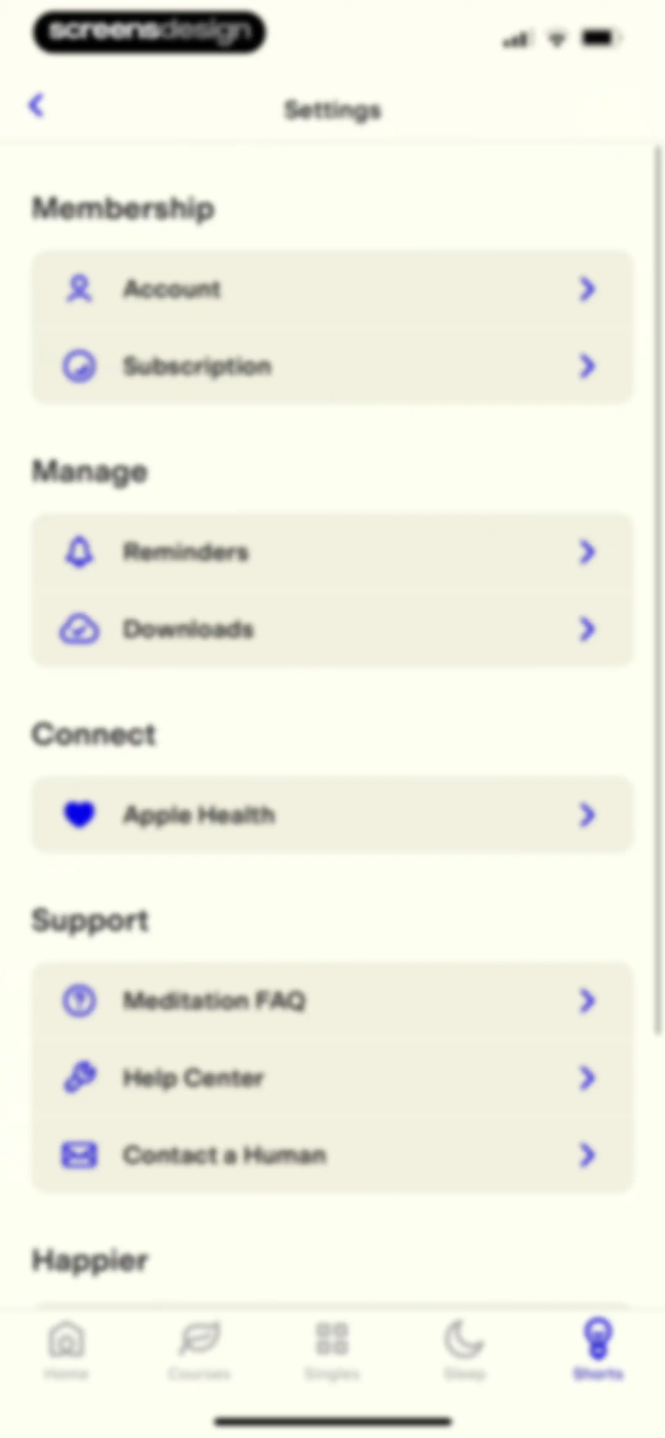 Happier Meditation screen 131