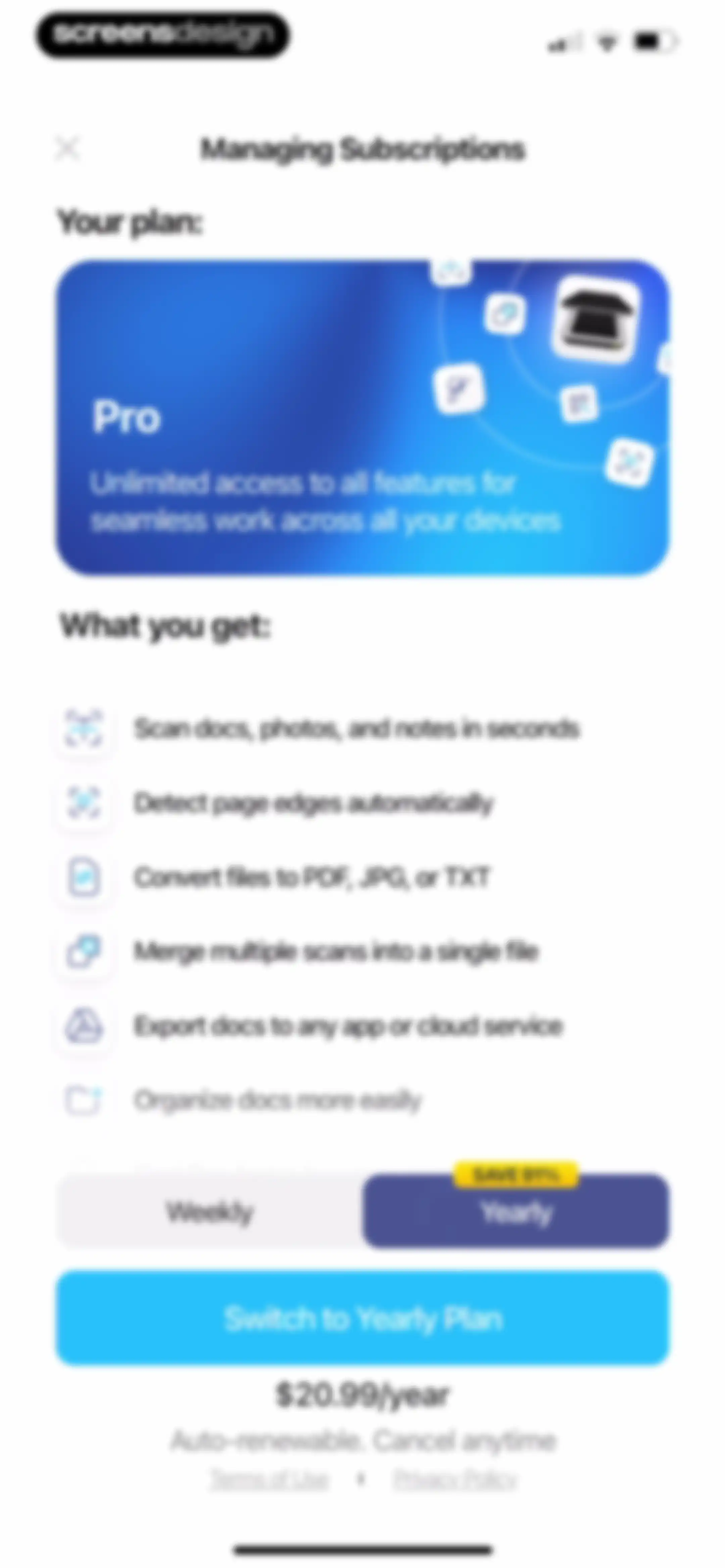 iScanner: PDF Document Scanner screen 203