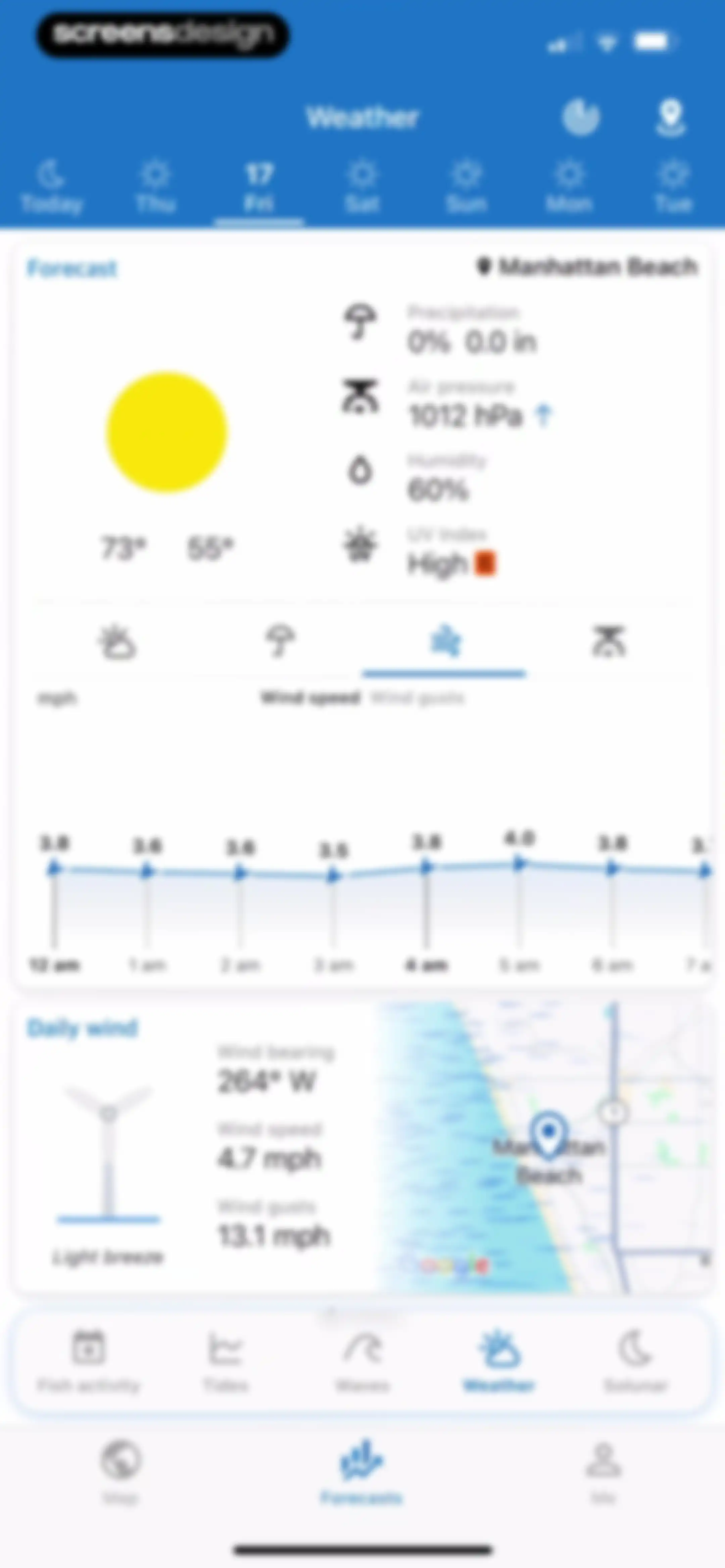Fishing Points: Map & Forecast screen 102