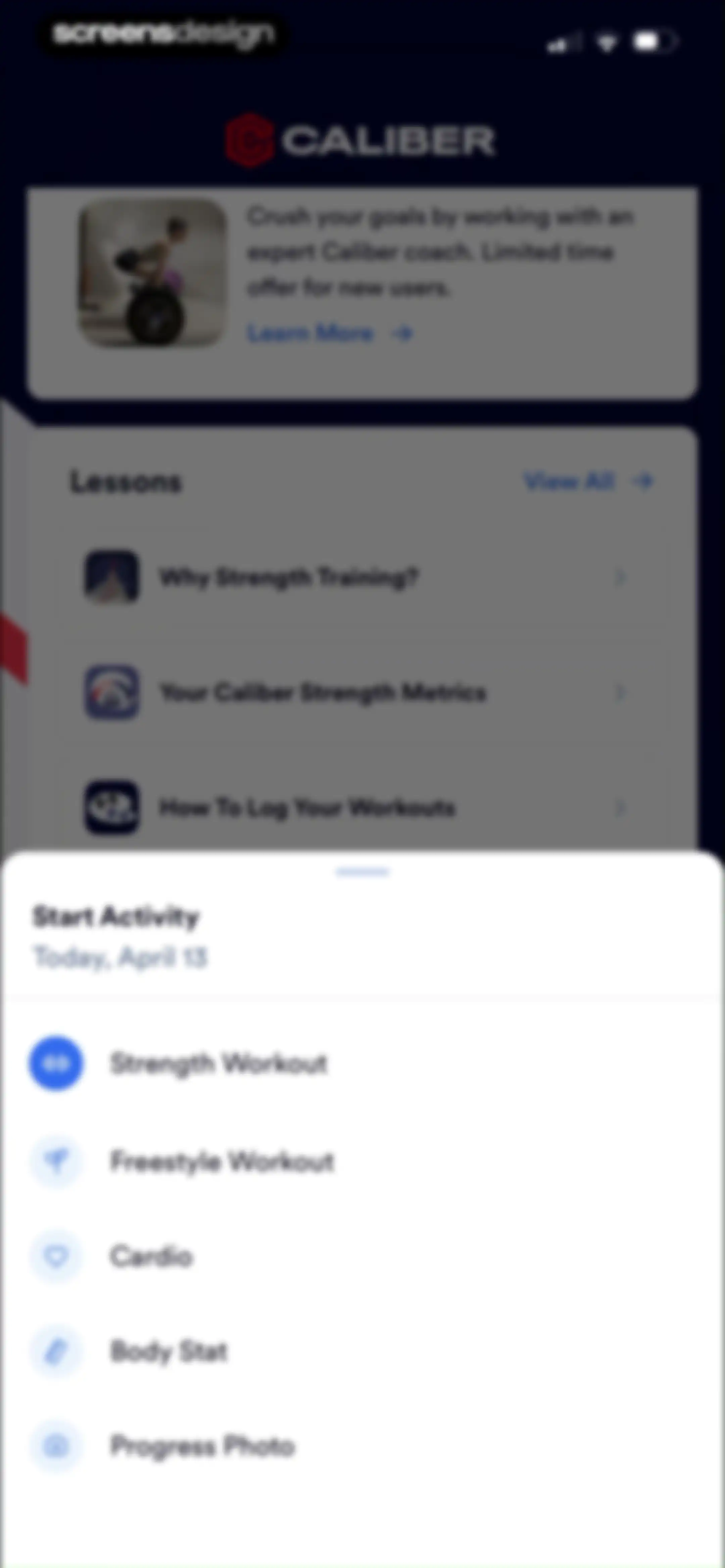 Caliber: Strength Training screen 120