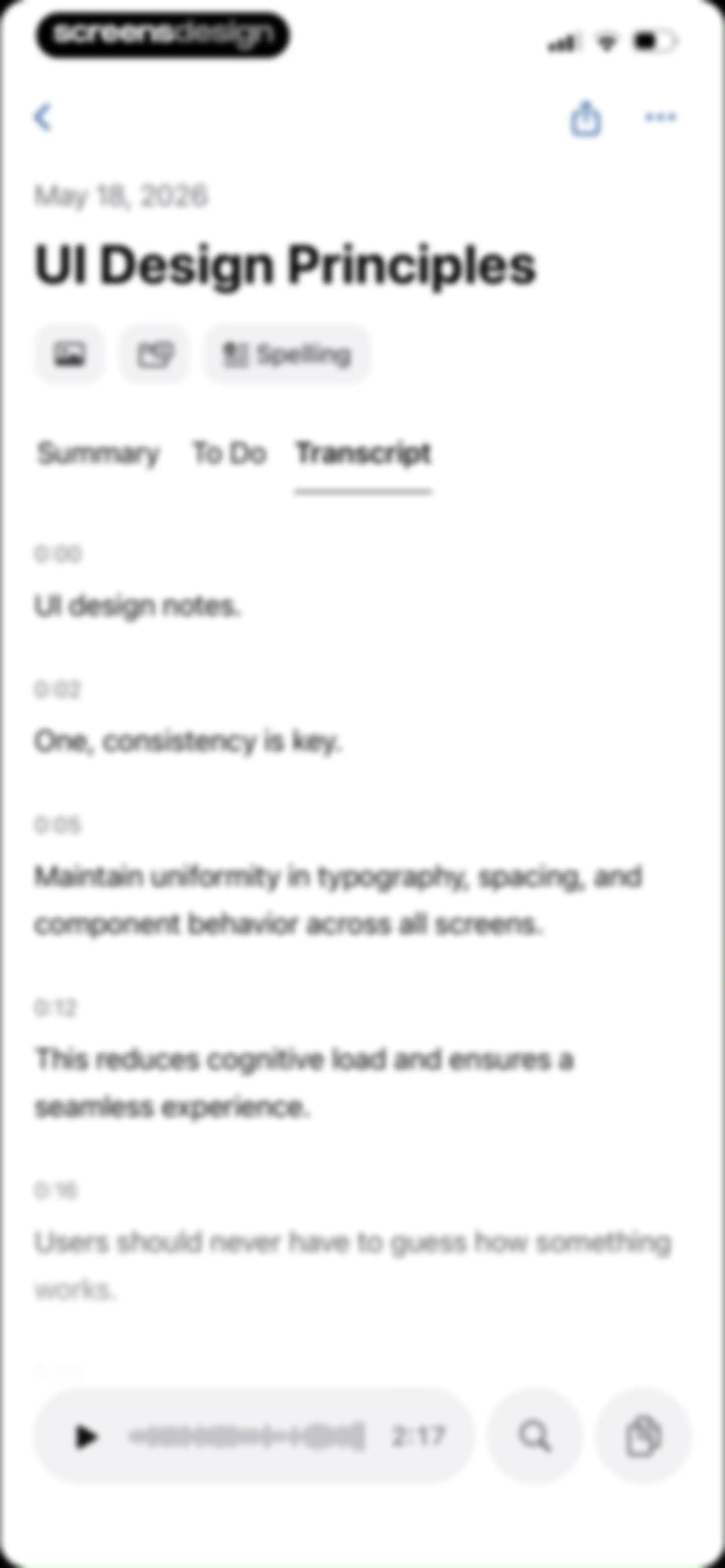 Cue: AI Note Taker & Recorder screen 71