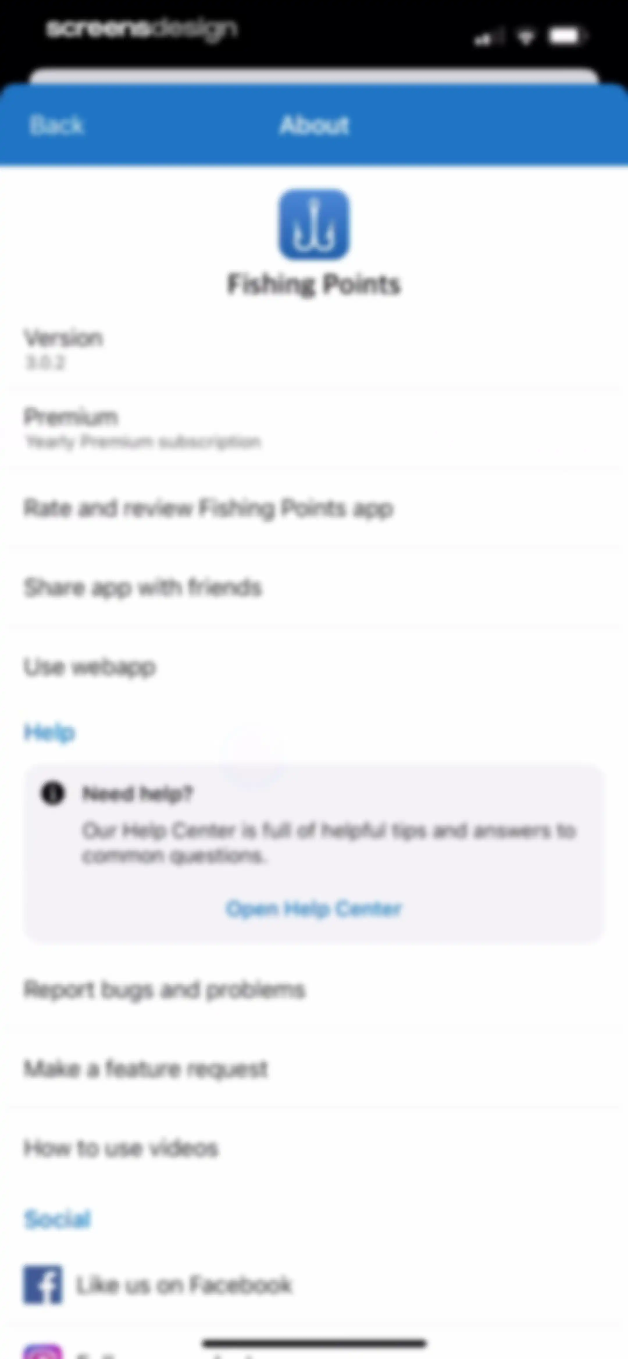 Fishing Points: Map & Forecast screen 123