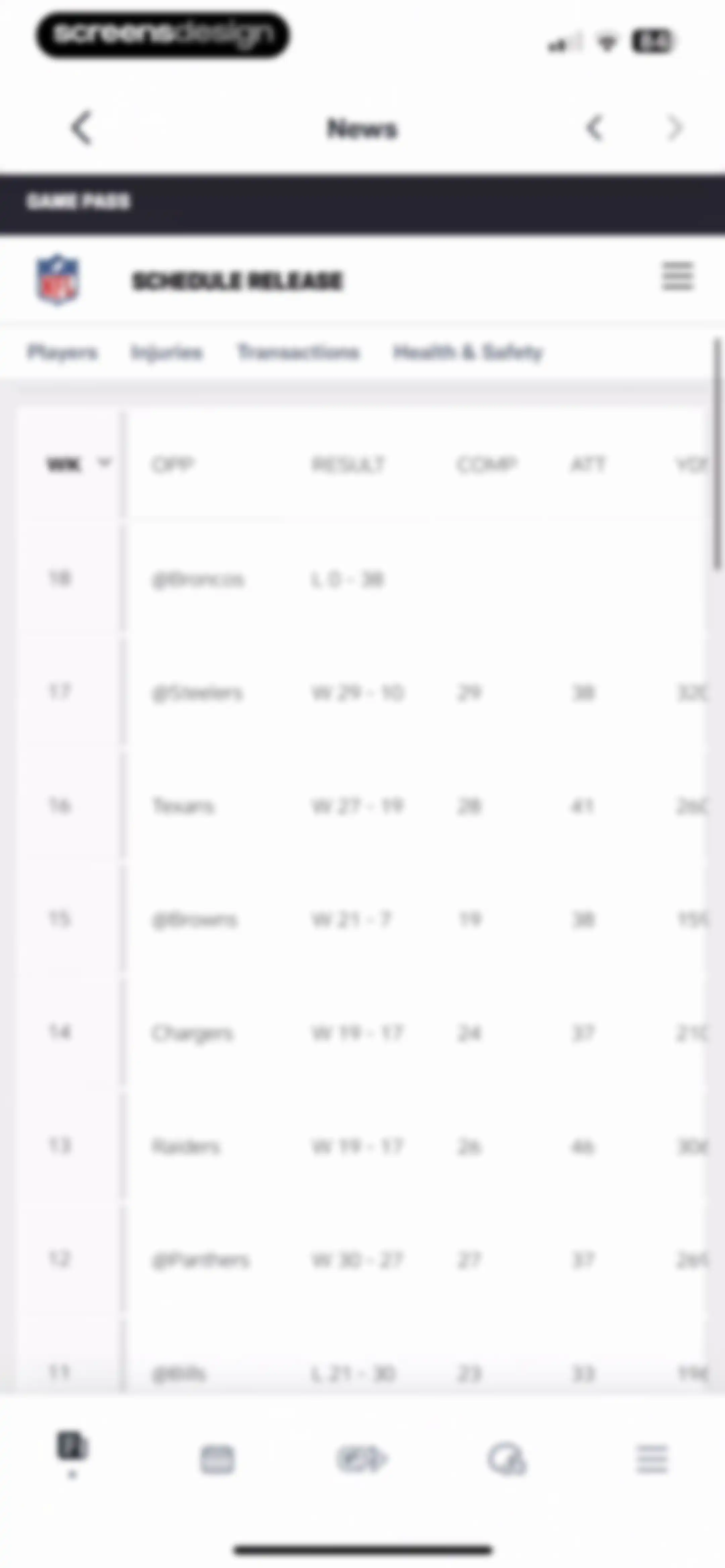NFL screen 62