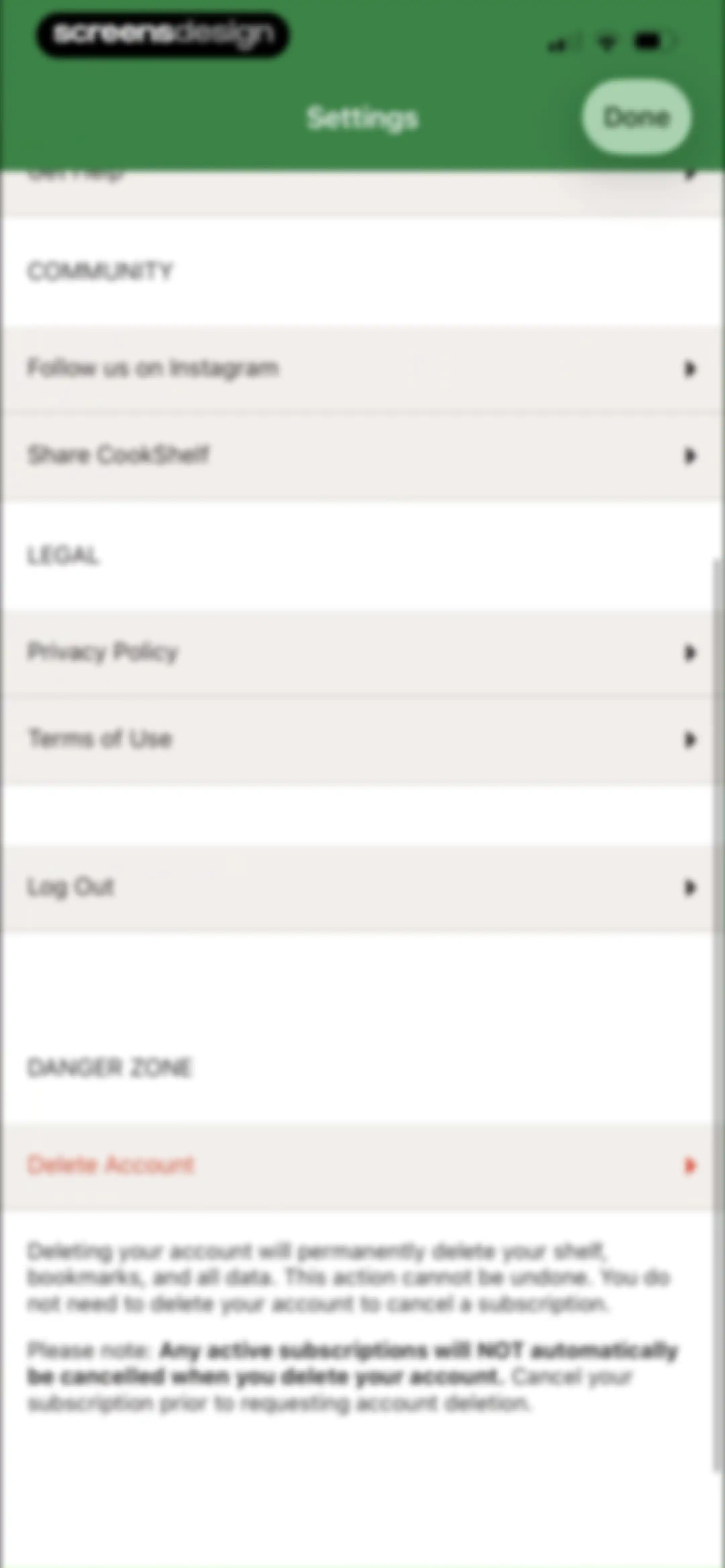 CookShelf: Search Cookbooks screen 119