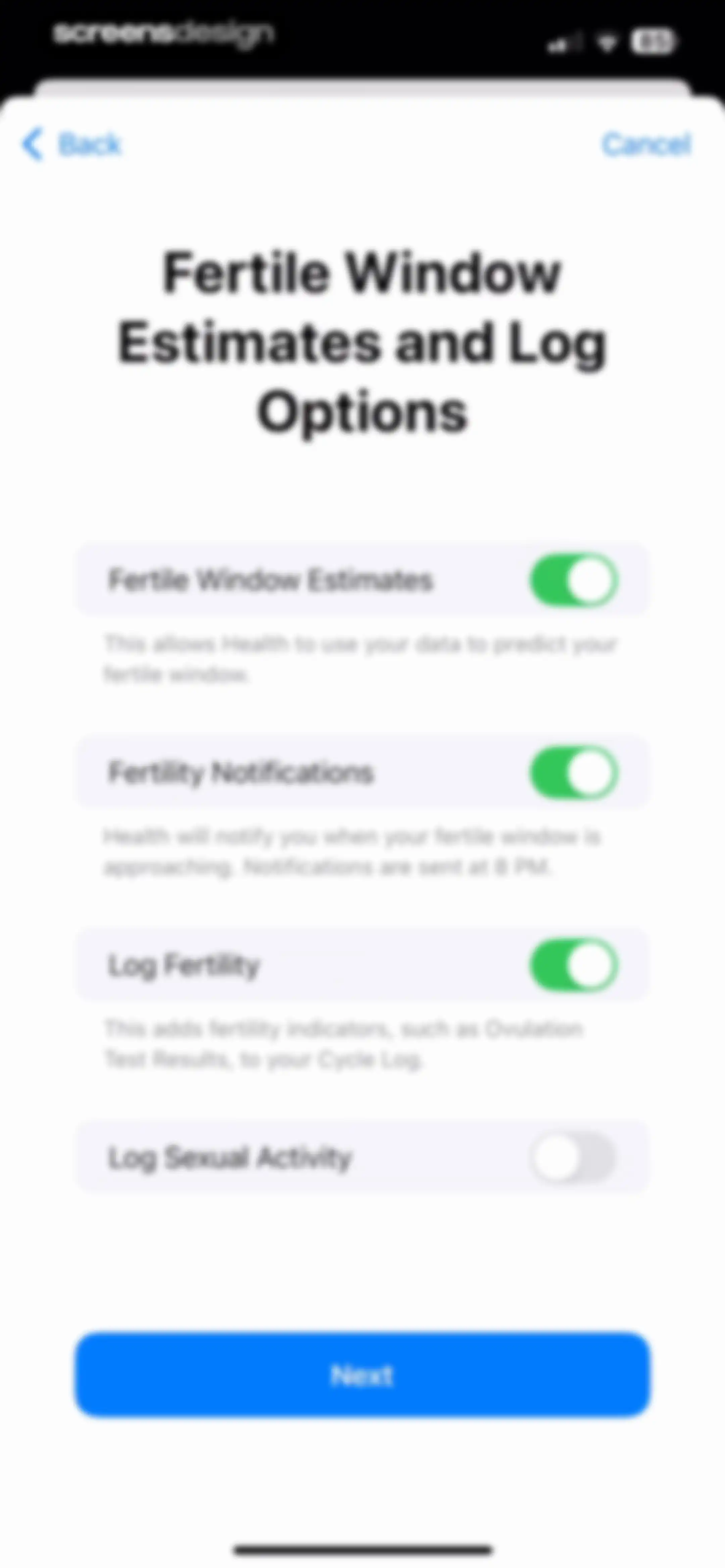 Apple Health screen 82