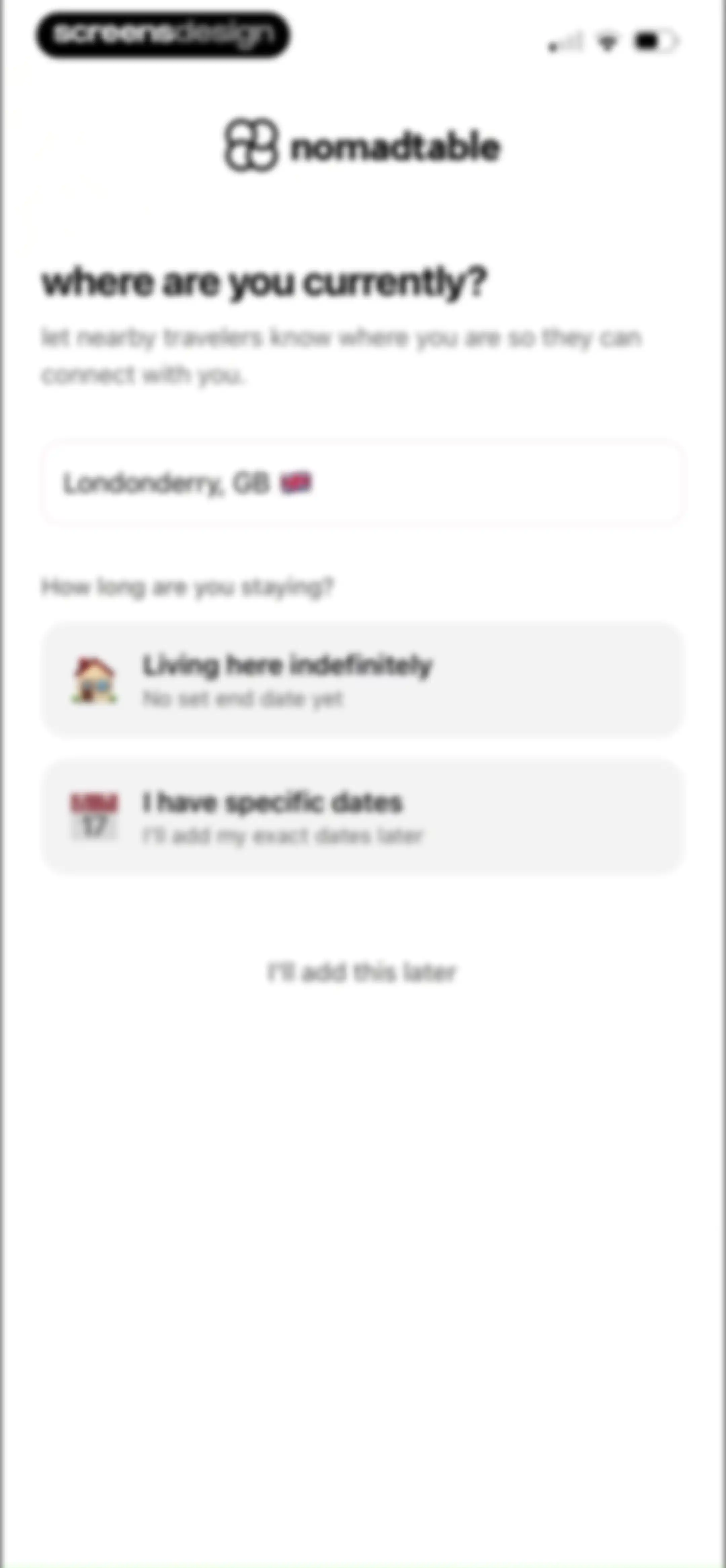 nomadtable: travel friends screen 16