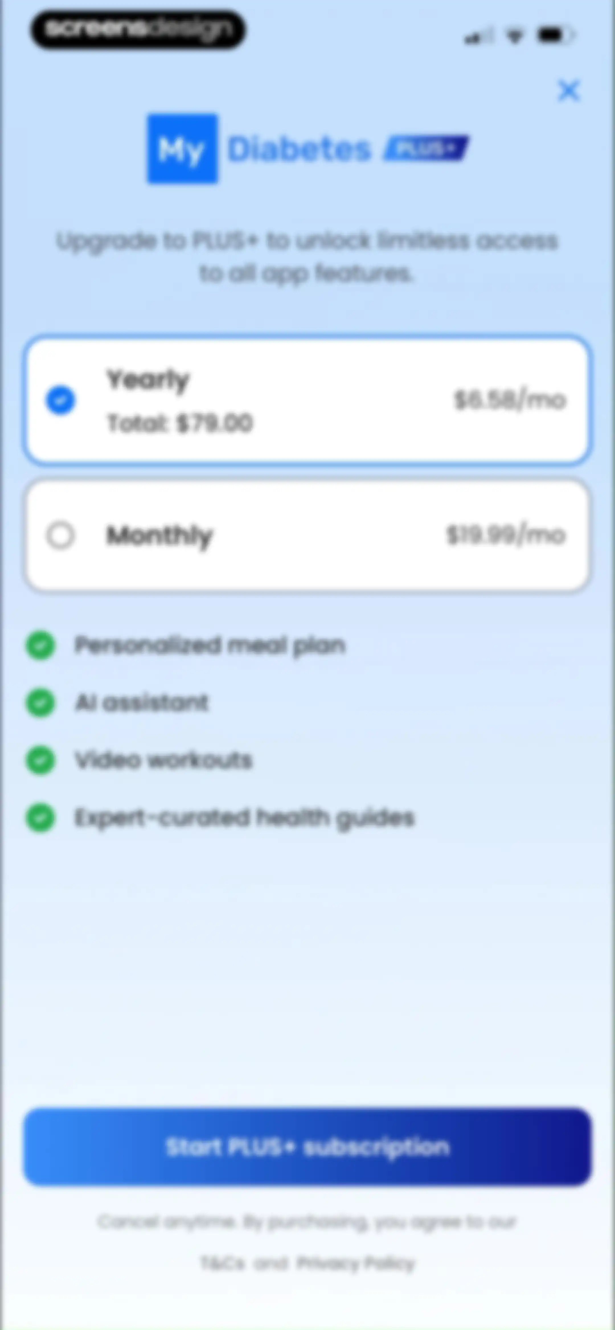 MyDiabetes: Sugar & Meal Log screen 35