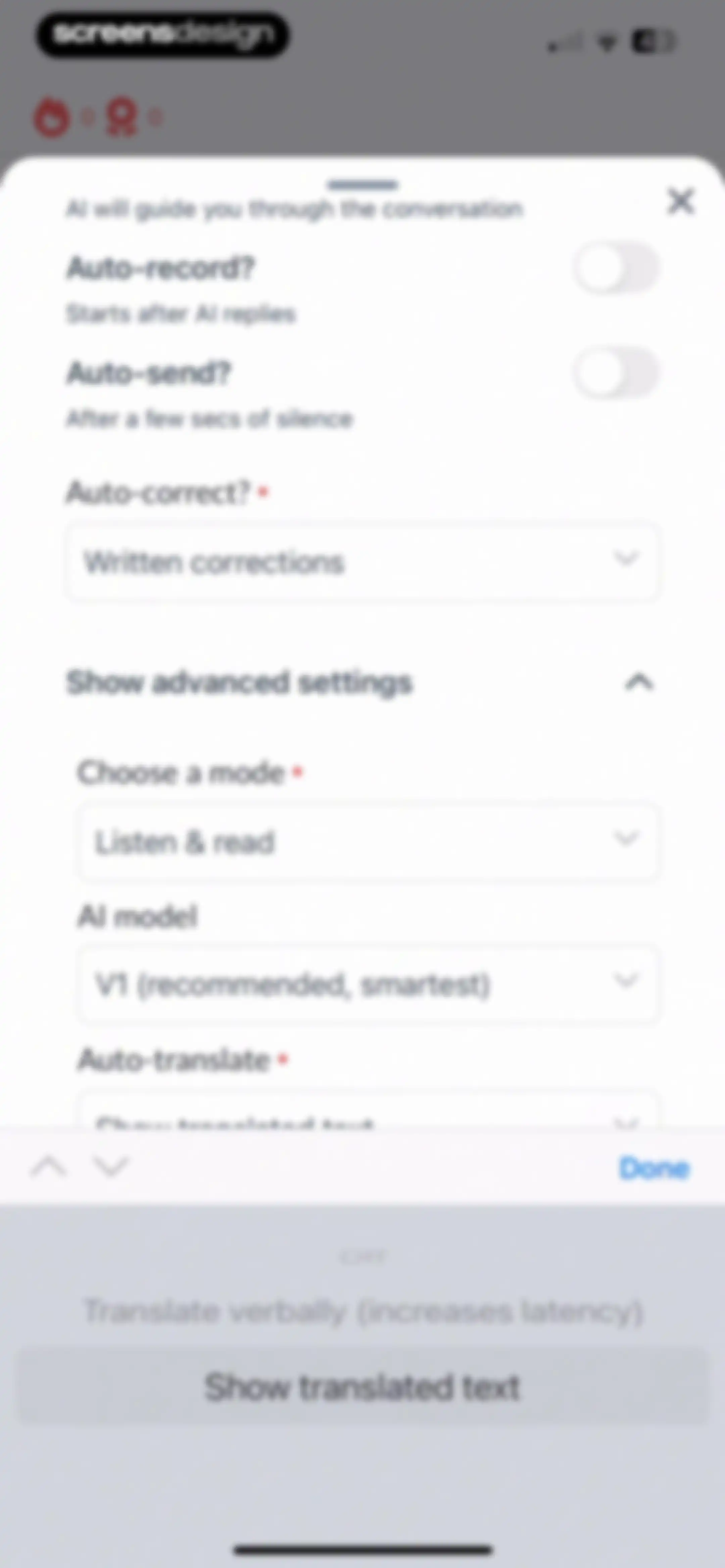 Langua: AI language learning screen 37