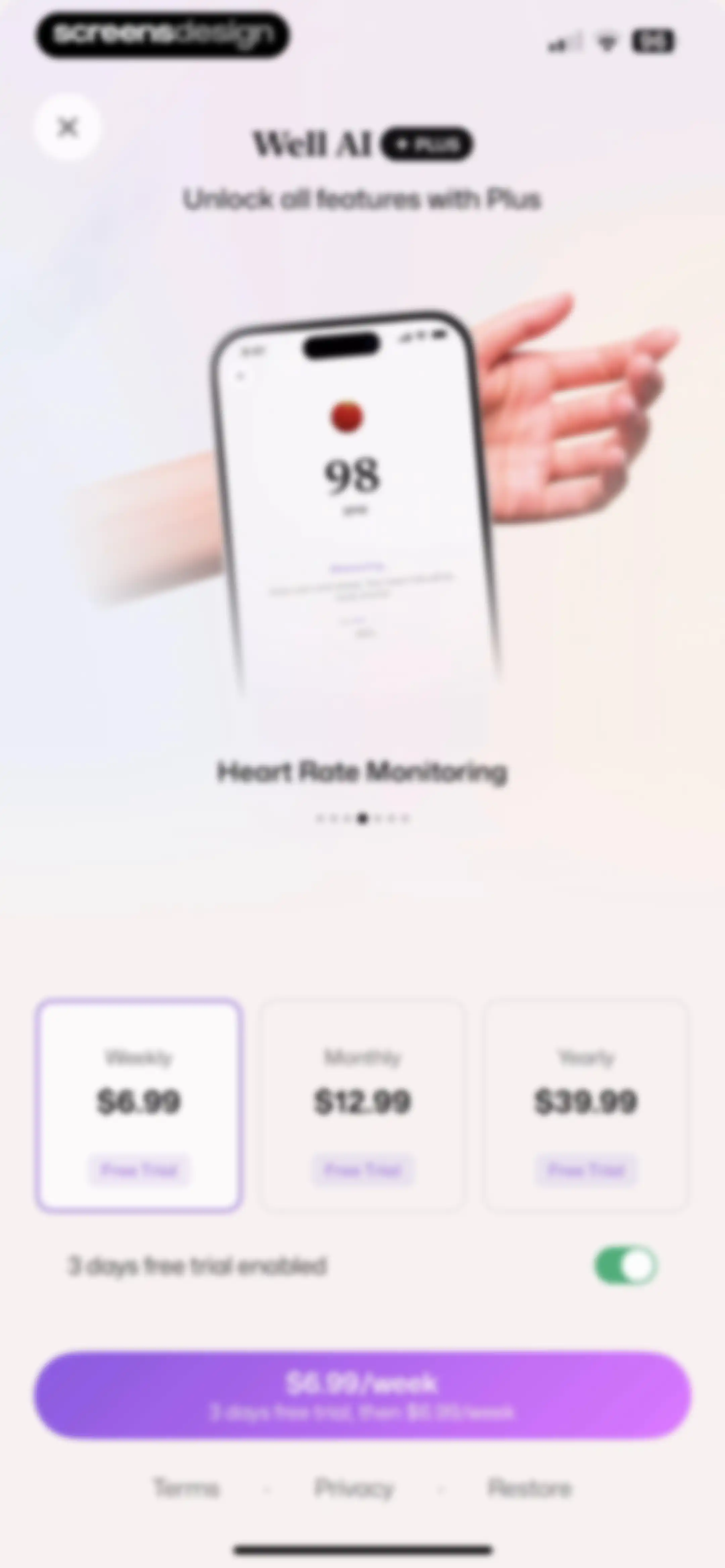 Well AI: Improve Well-being screen 133