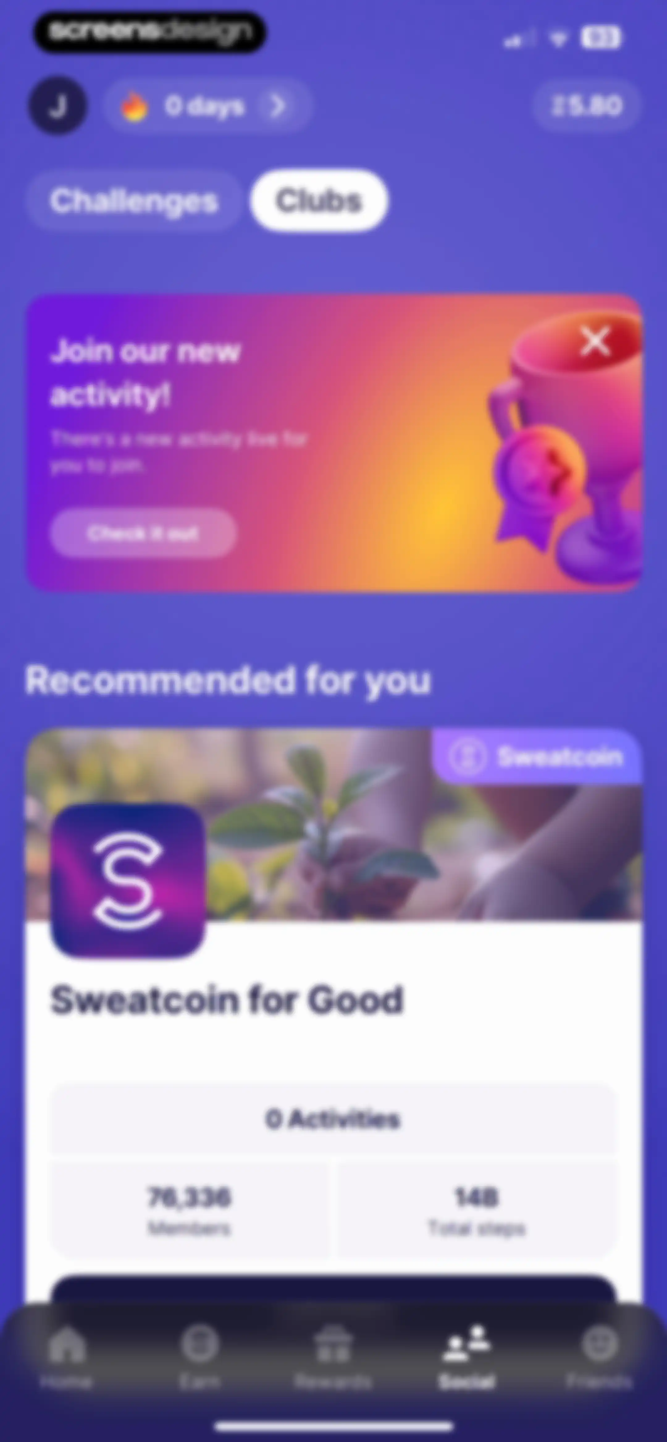 Sweatcoin Walking Step Counter screen 127