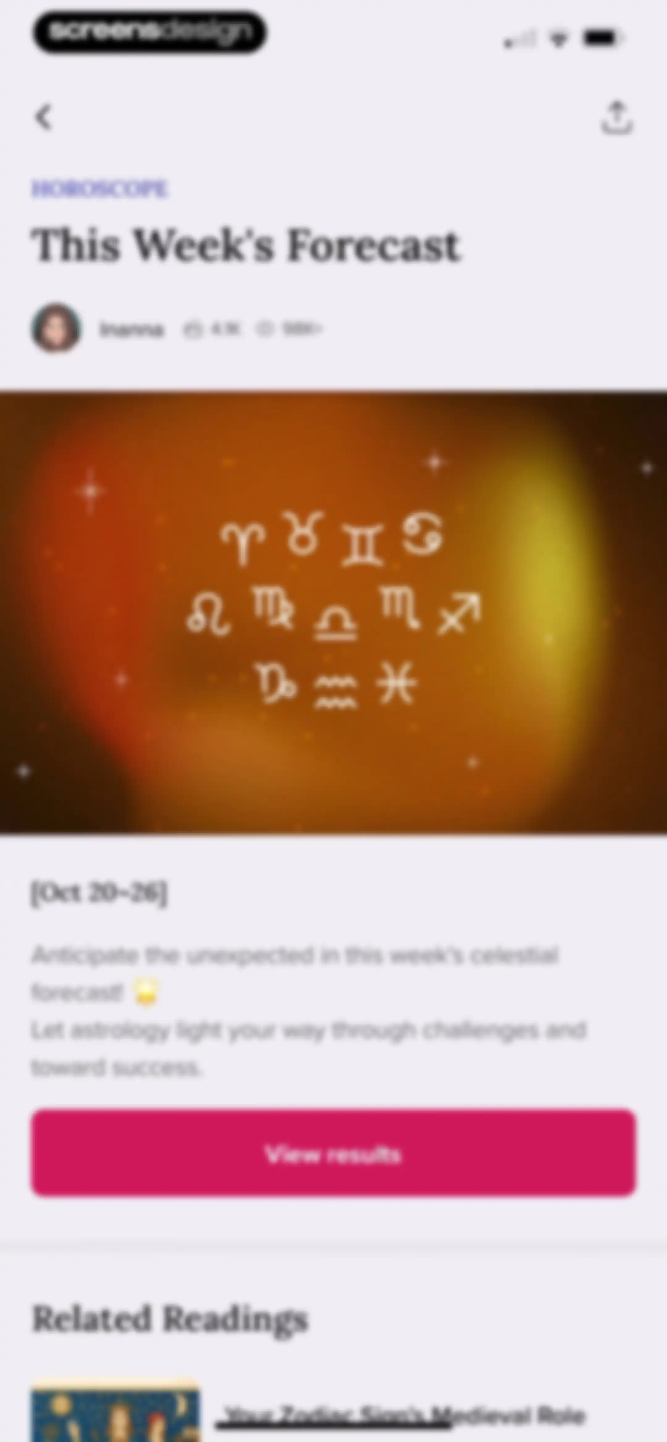 FORCETELLER: Daily Horoscope screen 61