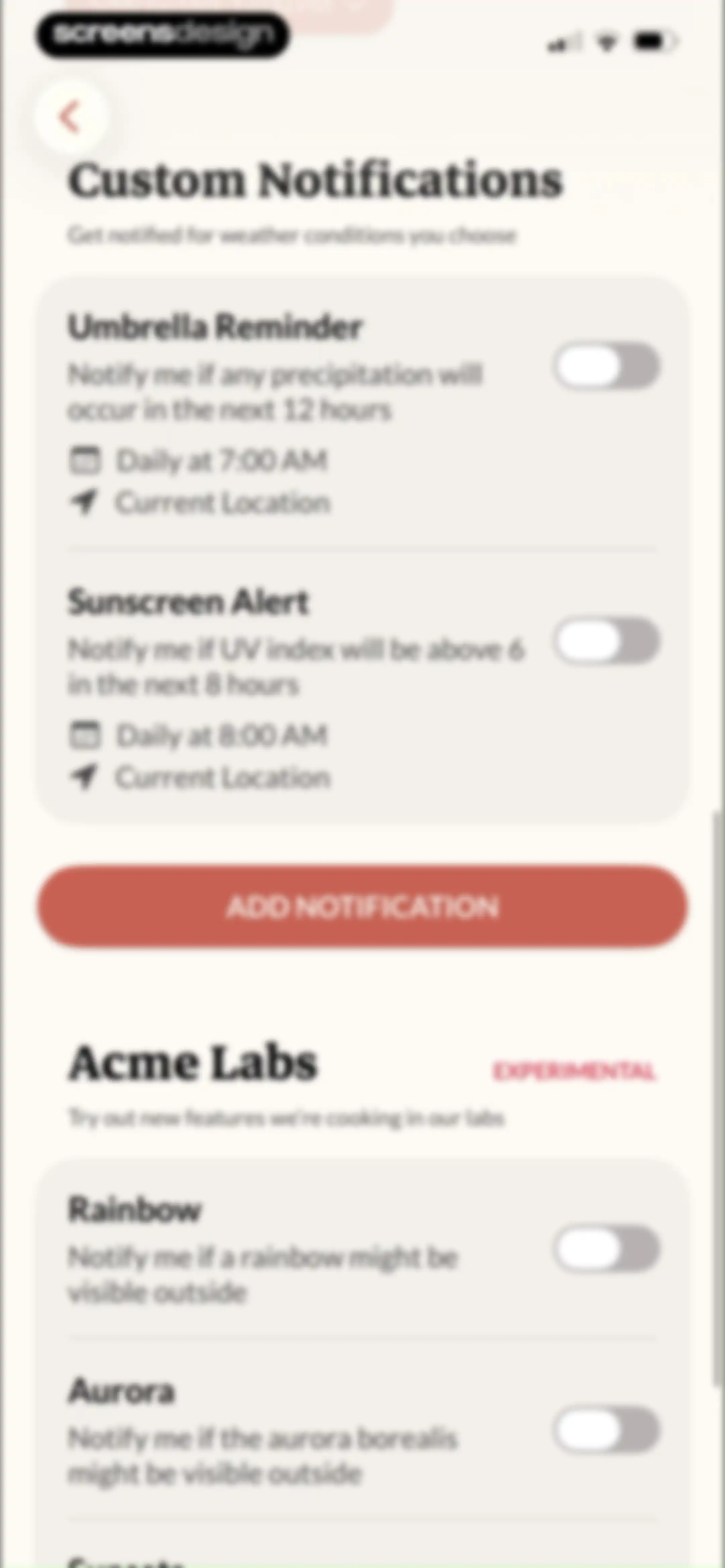 Acme Weather screen 73