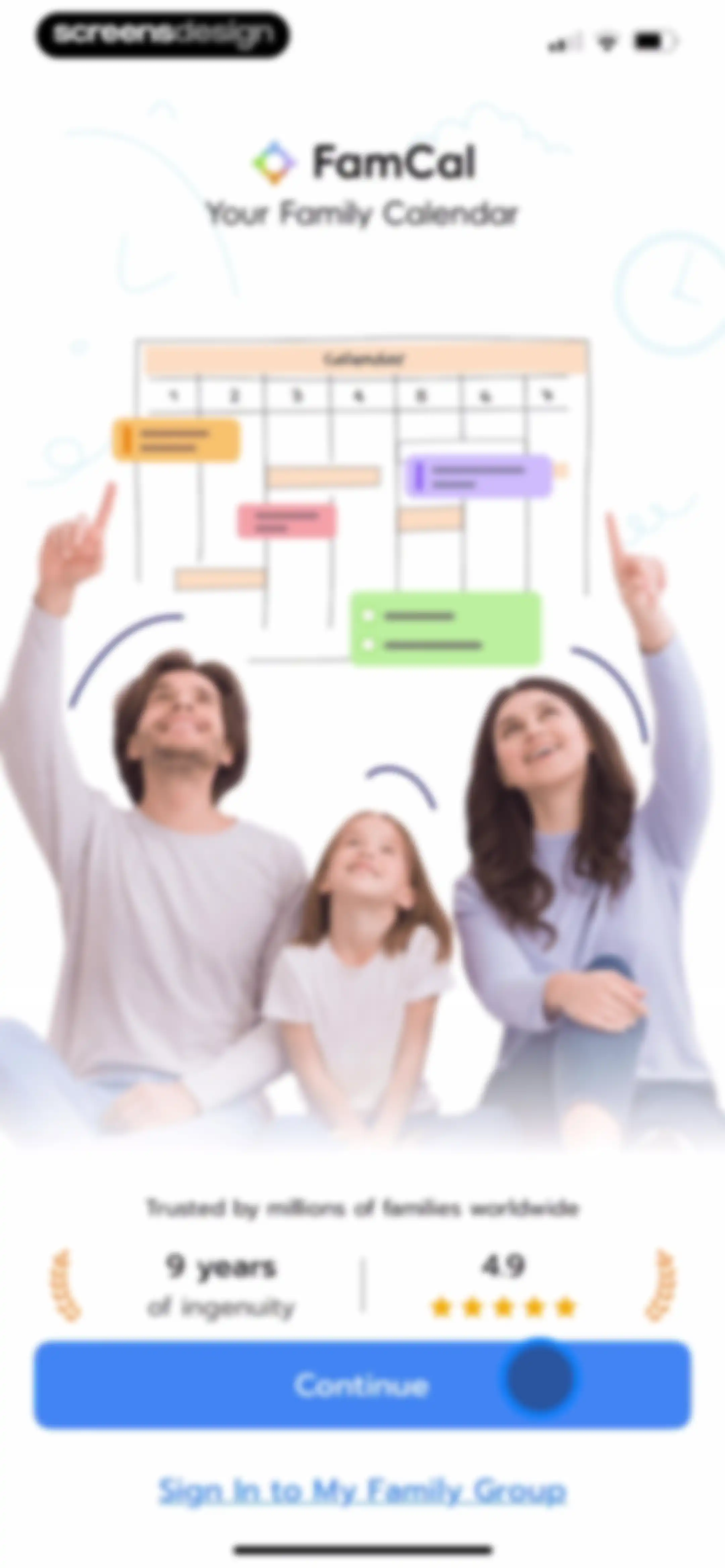 Shared Family Calendar: FamCal screen 3
