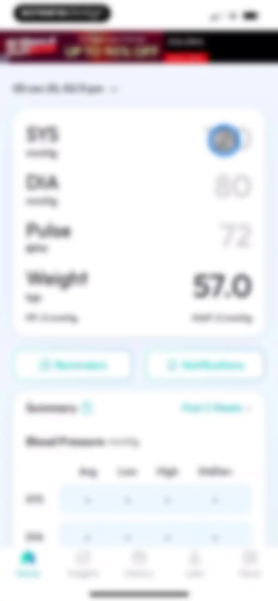 Blood Pressure Tracker SmartBP screen 40